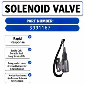 Solenoid Valve 3991167 For CUMMINS 4BT CASE 1150H CASE MX100 CASE MX120 CASE