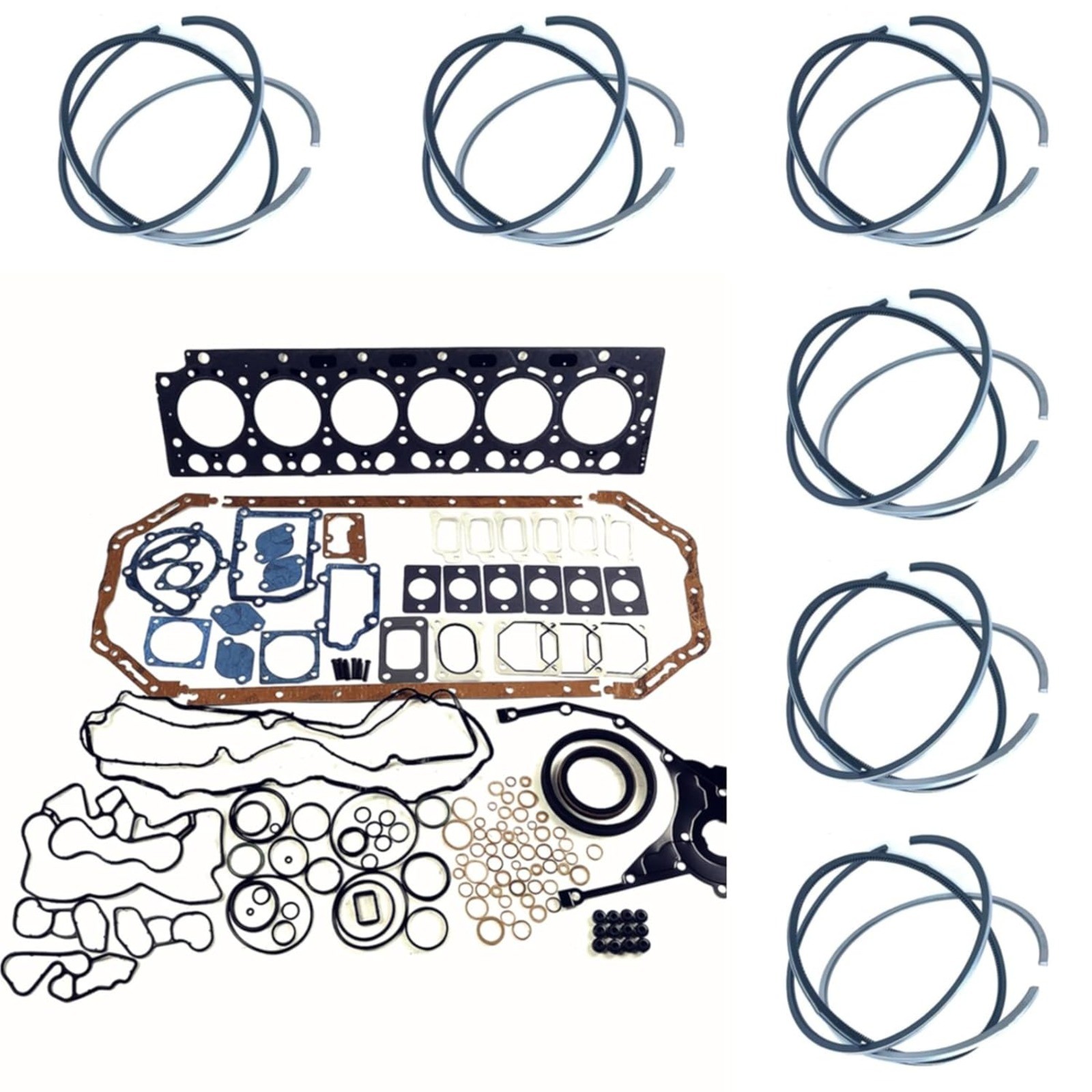 6D22 Full Gasket Kit&Piston Rings ME052889 for Komatsu Mitsubishi 6D22 Engine