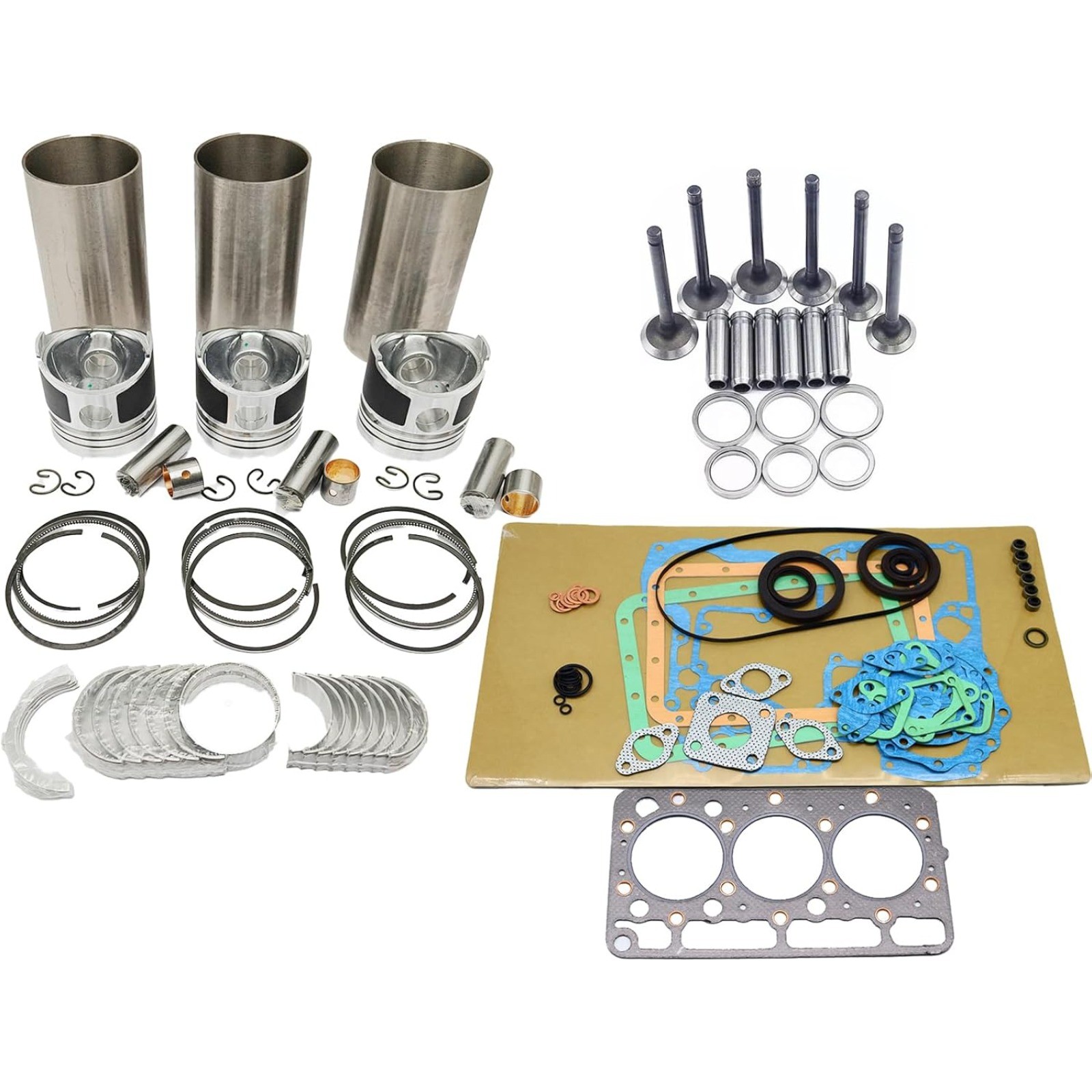 Overhaul Rebuild Kit For Kubota D850 Engine B1550D Tractor Piston 15956-21111