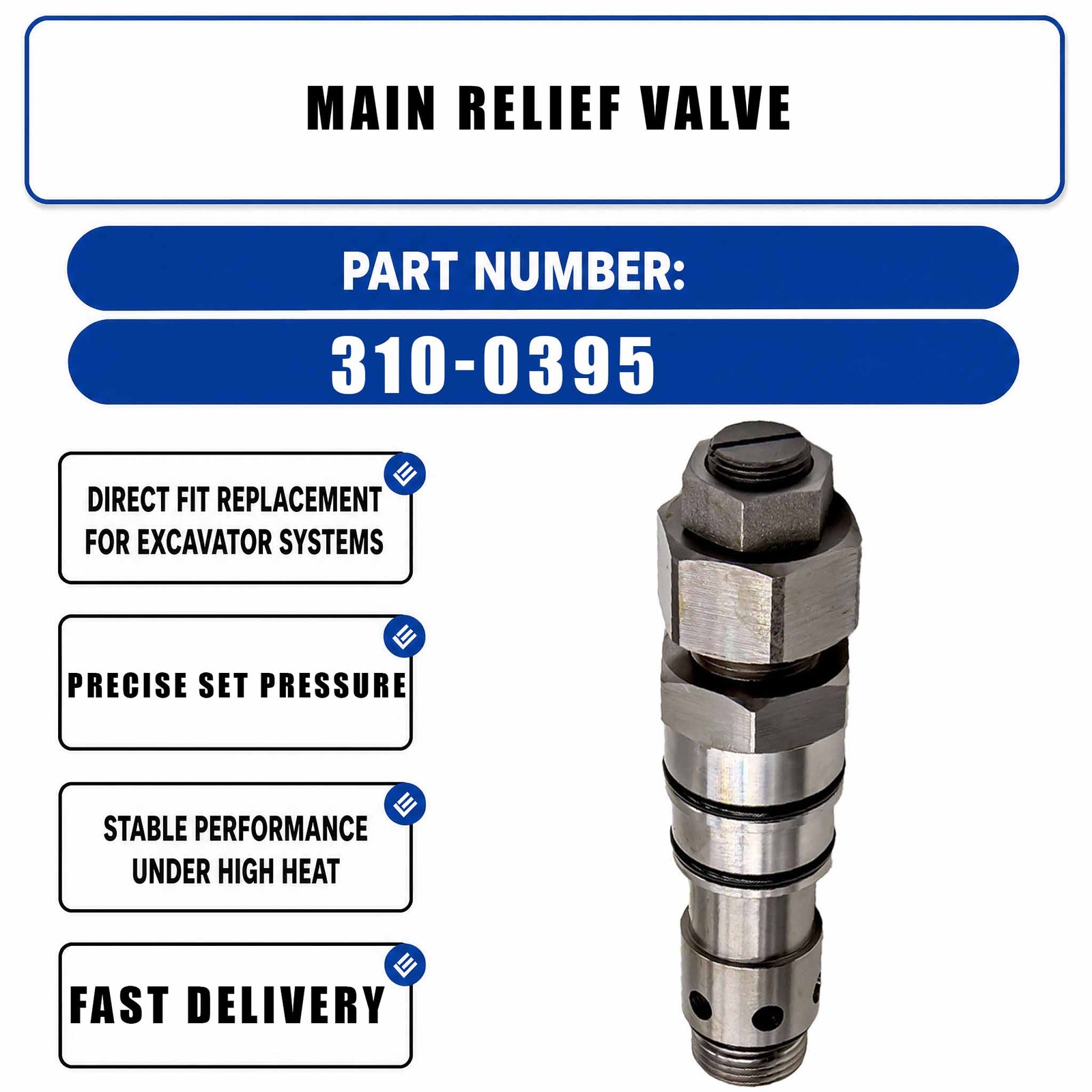 Main Relief Valve 310-0395 For CAT E320 E320B E325 E330B