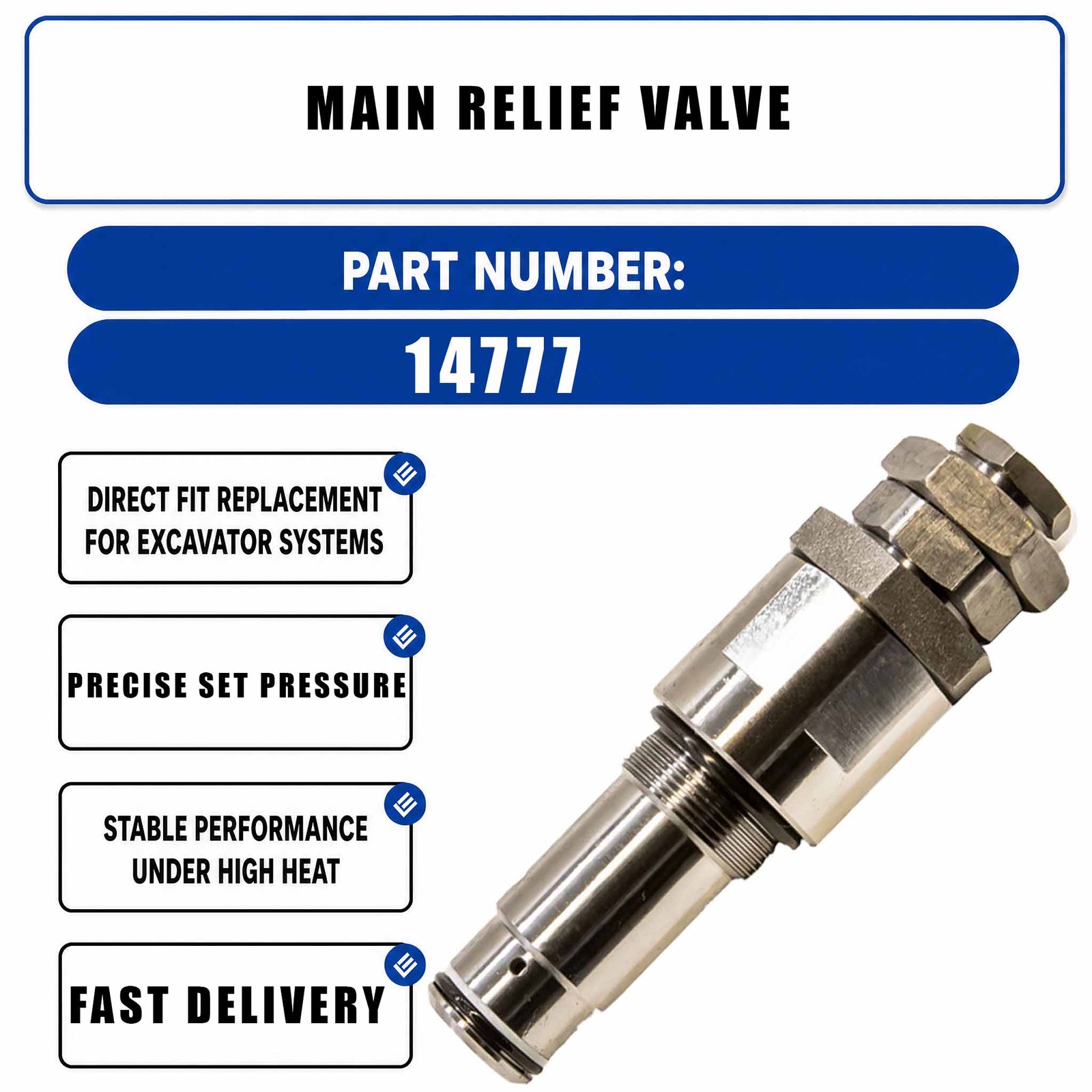Main Relief Valve KZ000735 For Komatsu PC120-6 PC130-7