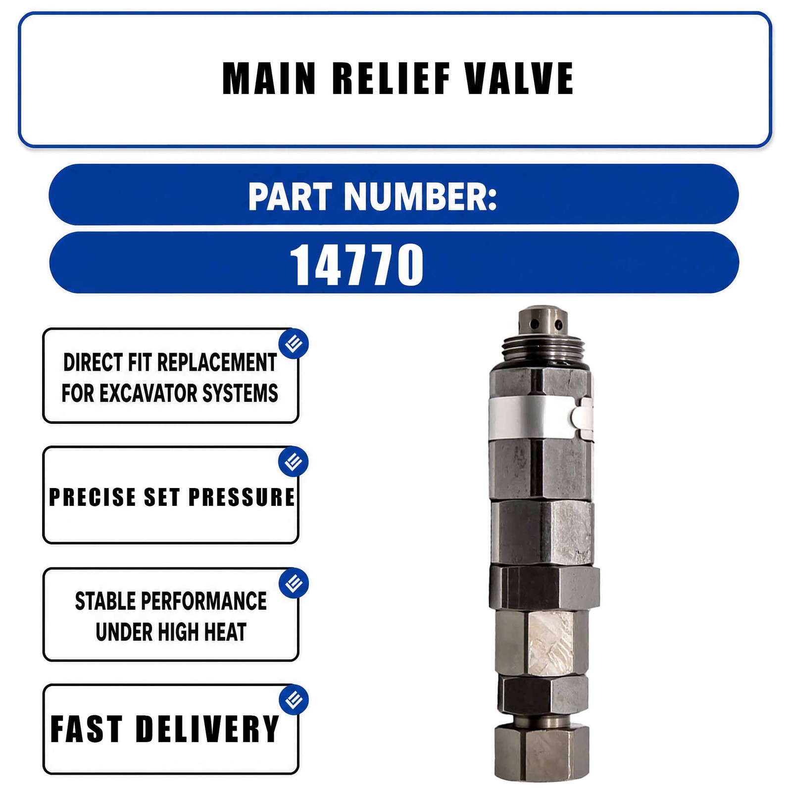 Main Relief Valve 4289406 For HITACHI EX200-2
