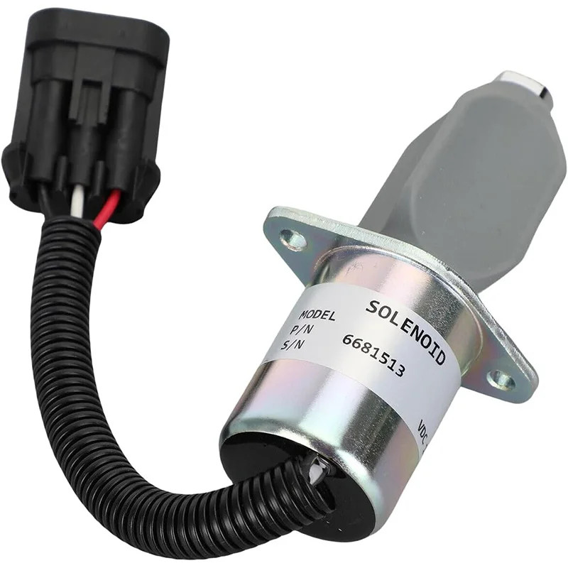 12V Fuel Shut Off Solenoid Valve 6681513 For Bobcat Skid Steer 751 753 763 773
