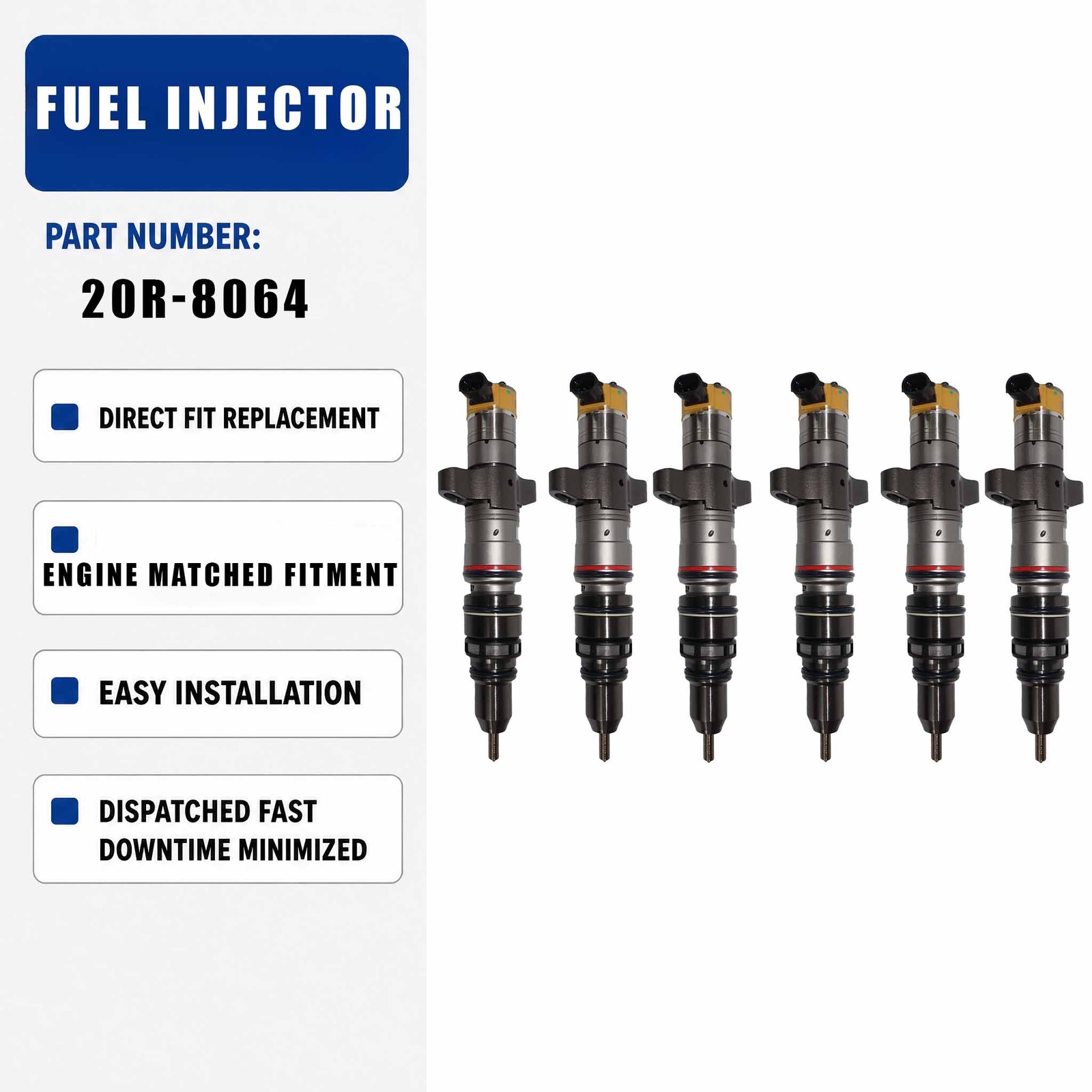 6PCS Fuel Injector 295-1411 For Caterpillar CAT 12M 12K 140M 160K 140K 120K