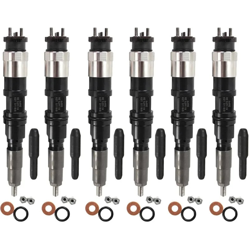 6PCS Fuel Injector 095000-6490 RE546781 RE524382 SE501962 For John Deere