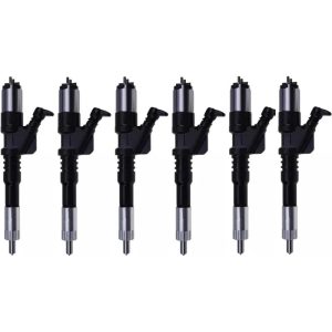 6PCS Fuel Injector 095000-0800 For Komatsu SAA6D125E-3 11.0L Engine