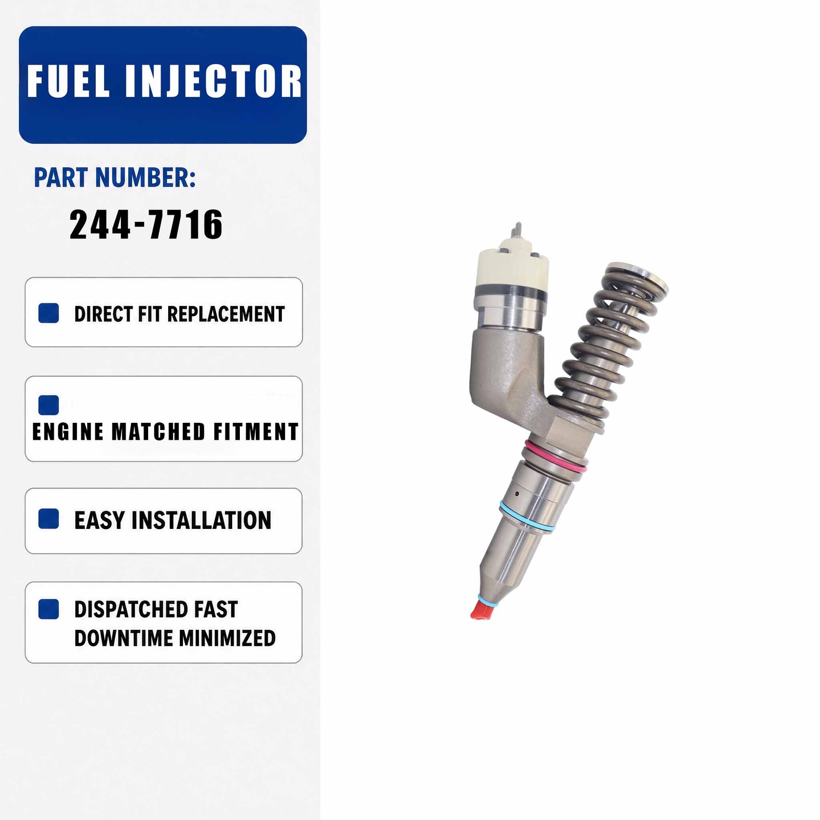 1PCS Fuel injector assembly 244-7716 For Caterpillar CAT 637E 631E Wheeled
