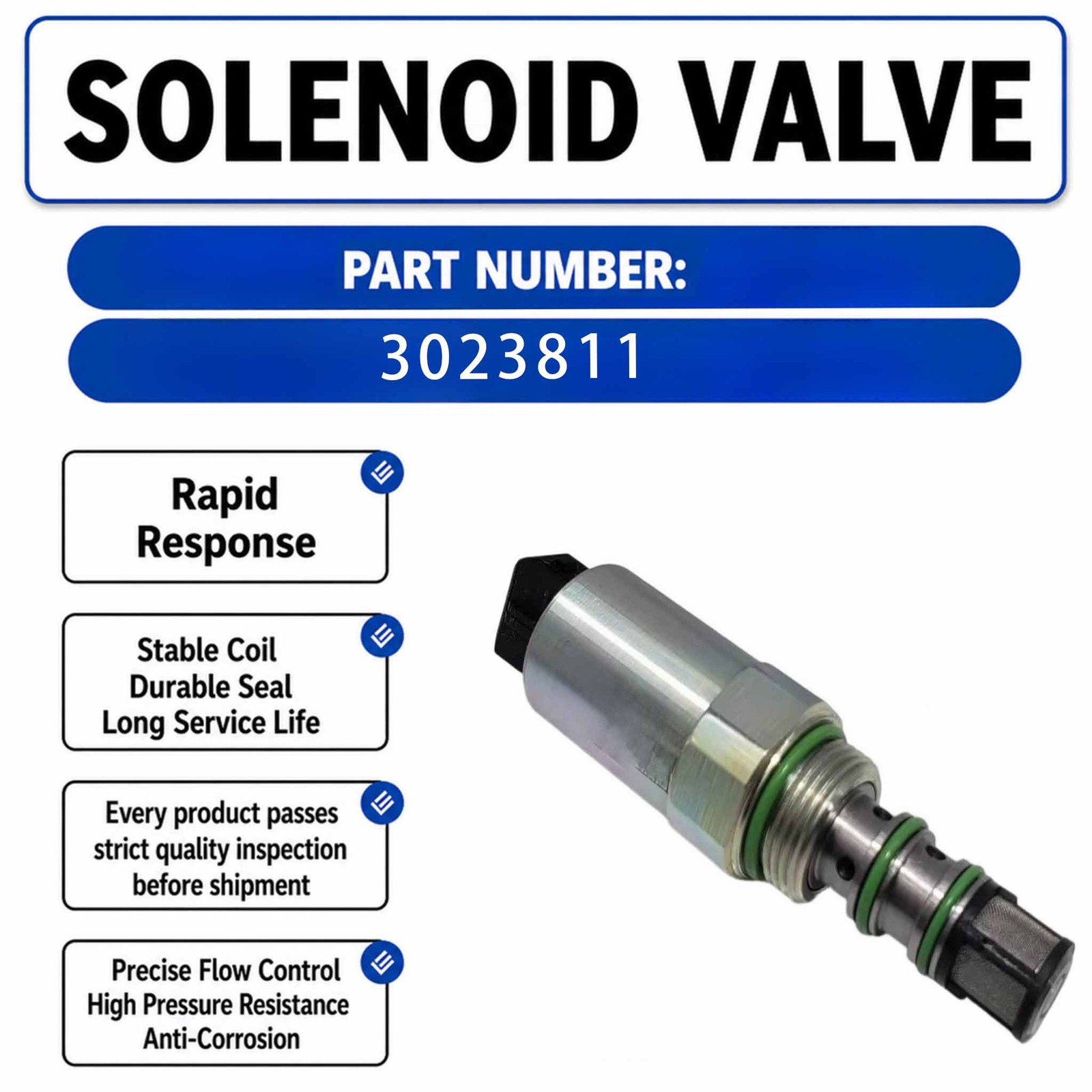 Solenoid valve assembly 302-3811 For Caterpillar CAT R2900G R3000H R2900 Scraper