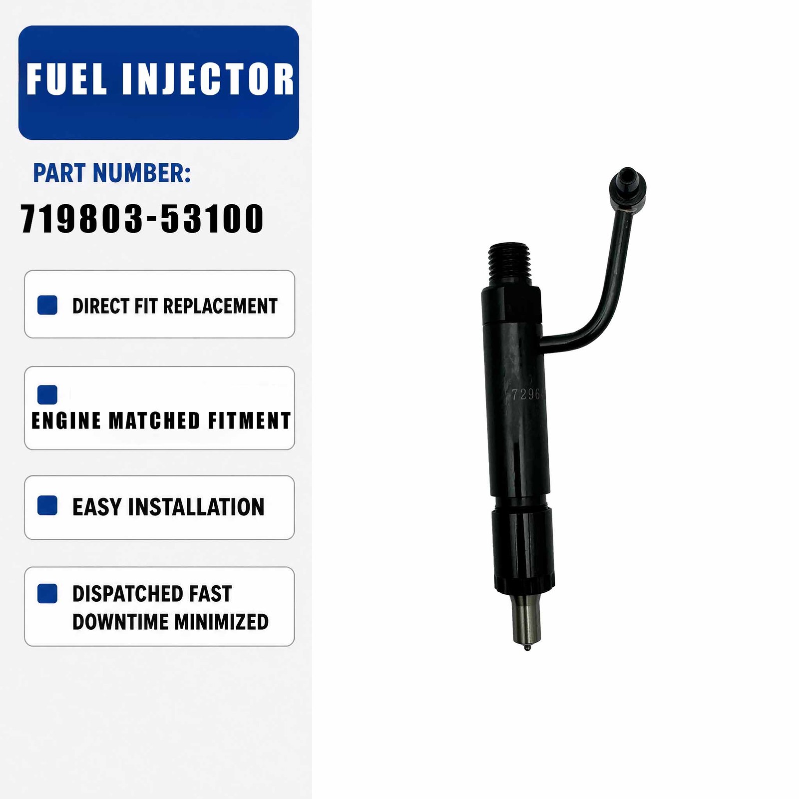 1PCS Fuel Injector 719803-53100 For Yanmar Engine 3D82AE 3TNV82A-BSDB
