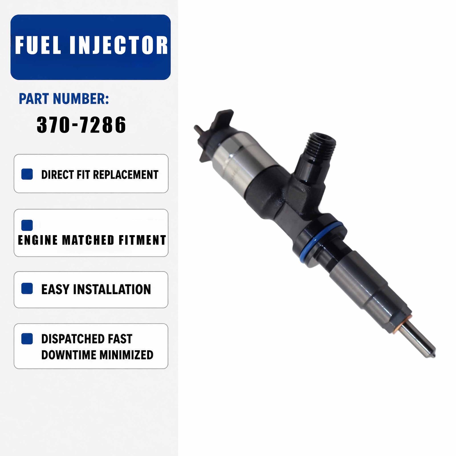 1PCS Fuel Injector 370-7282 For Caterpillar CAT BG1000E AP-1055E AP655F BG1055E