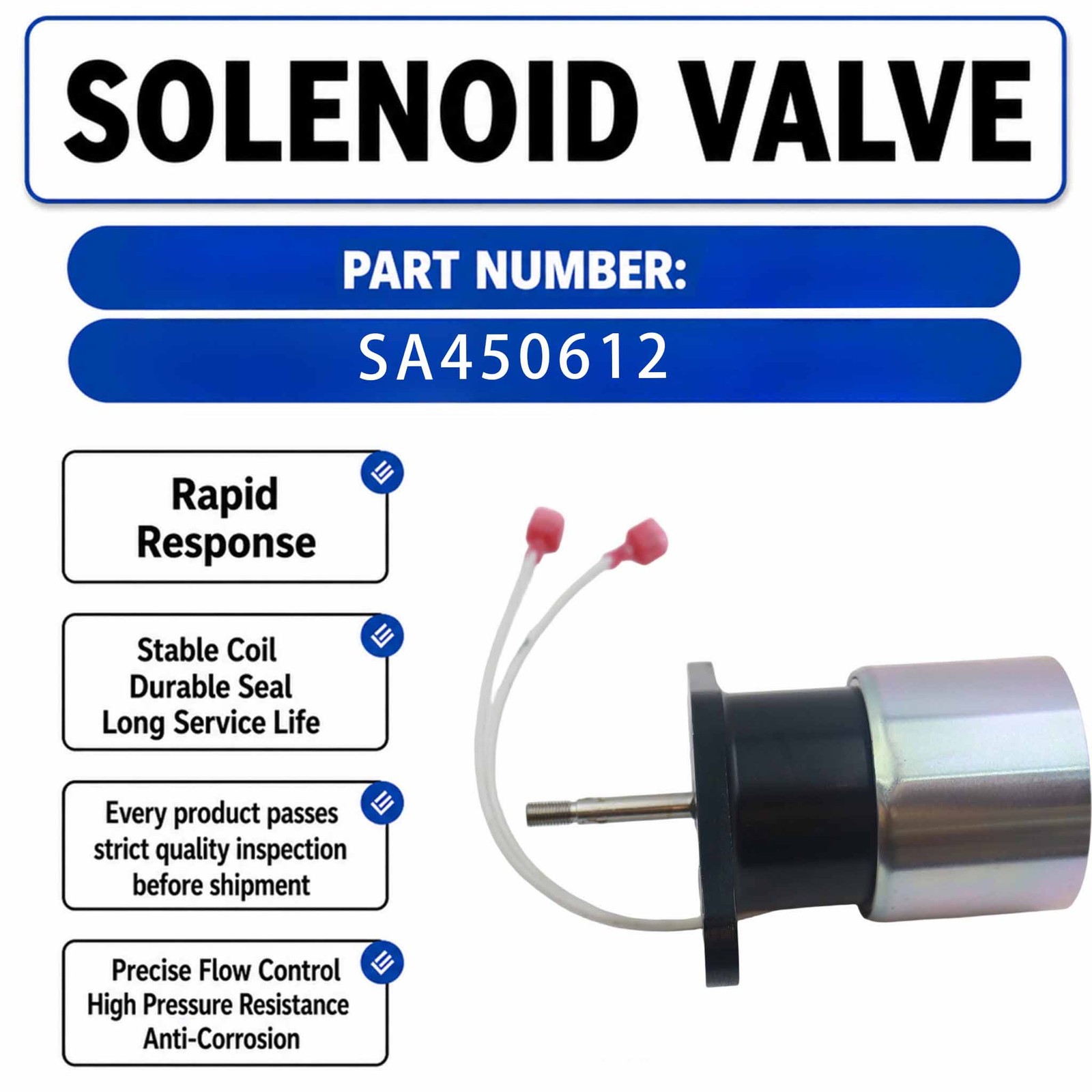 12V Solenoid valve SA450612 SA-4506-12 For Cummins C33D5 C38D5 C30D6 C35D6