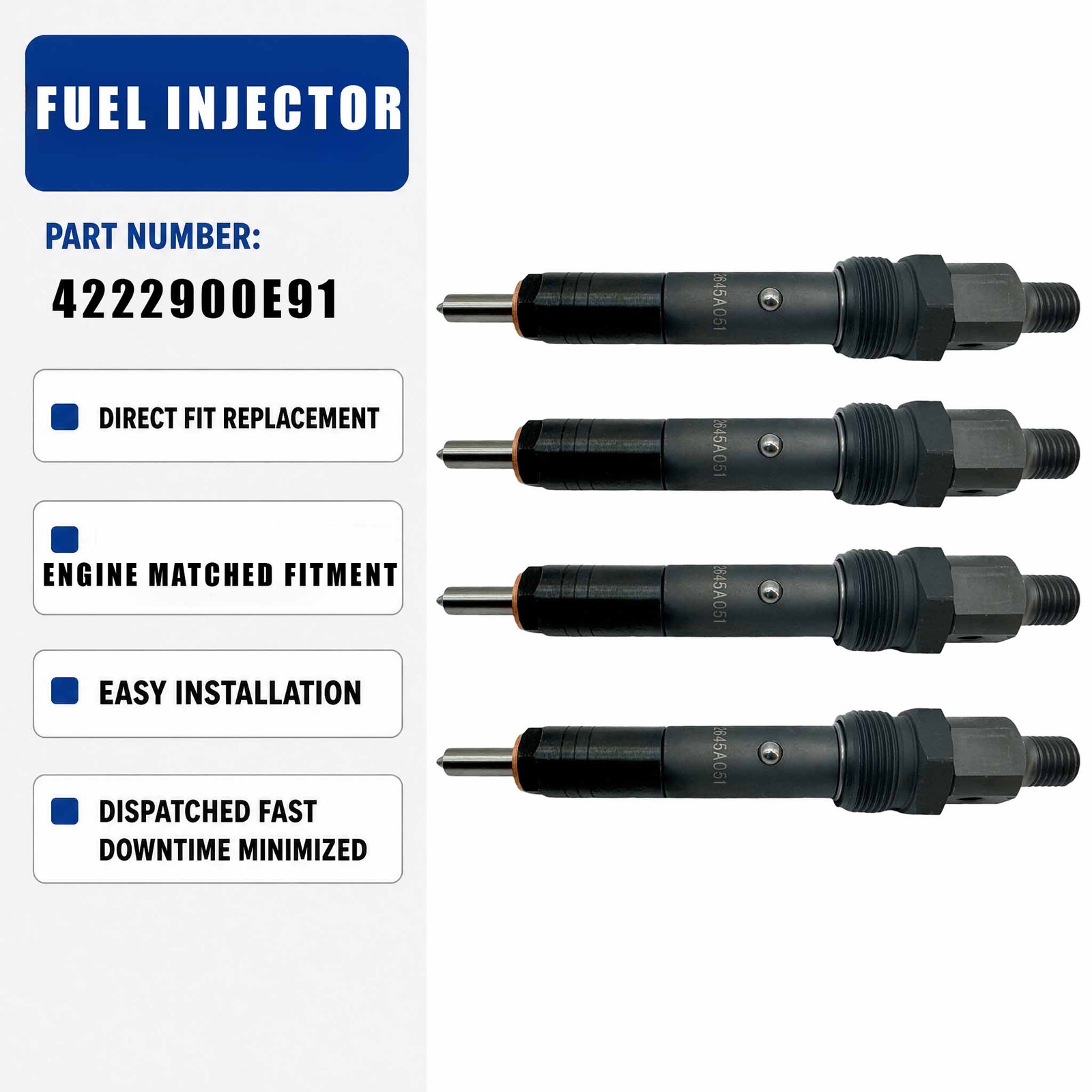 4PCS Fuel Injector 4222976M1 For JCB Loader 3CXC PC
