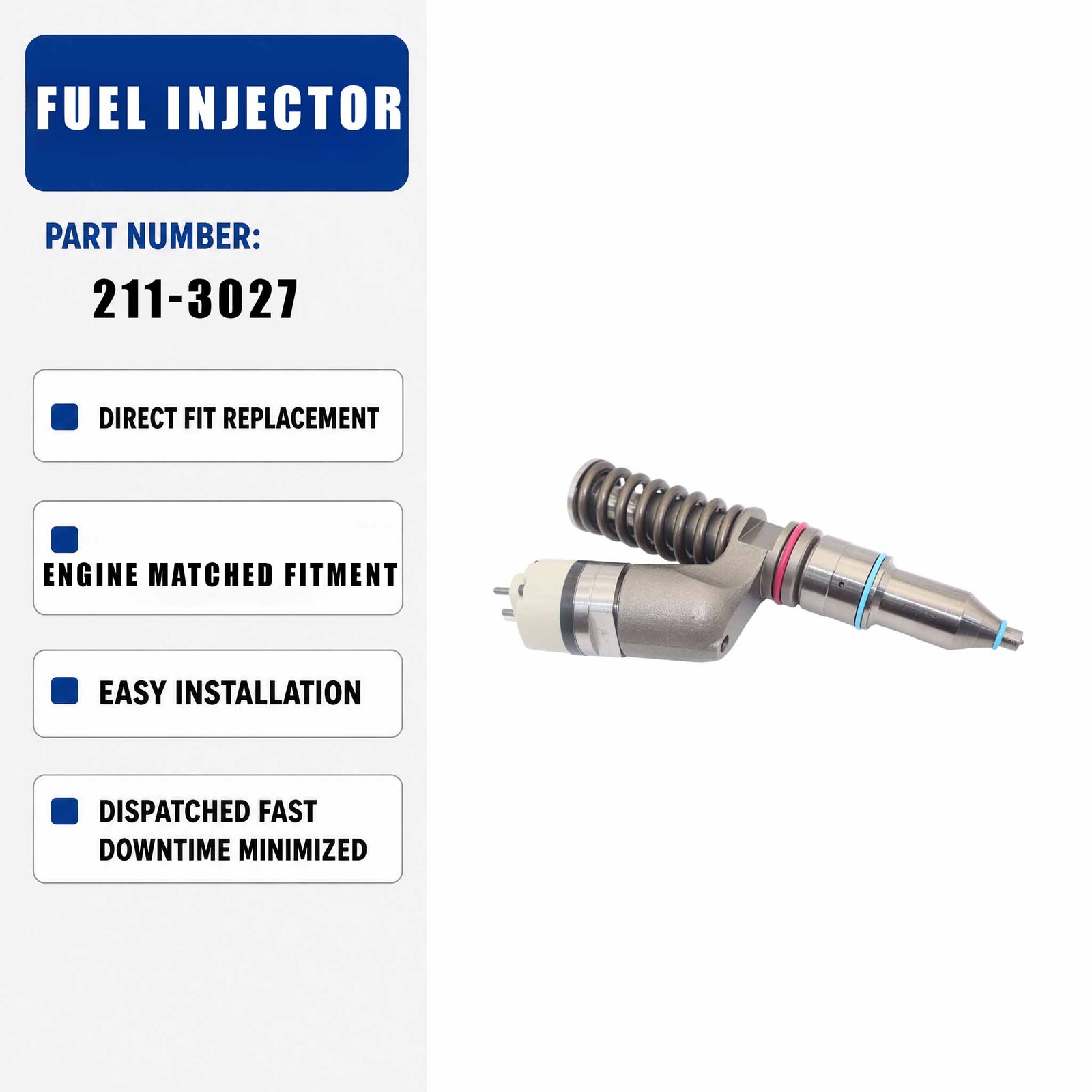 1PCS Fuel injector assembly 211-3027 For Caterpillar CAT 3456 Generator Set