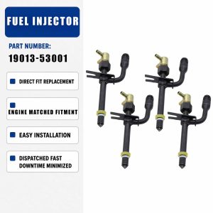 4PCS Fuel Injector 19013-53001 For Kubota L2850F L3450DT M4030DT M5030SU