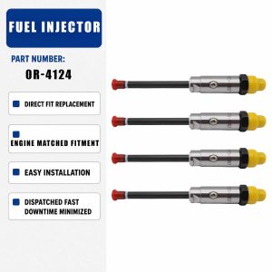0R-4124 4PCS Fuel Injector For Caterpillar CAT 6 Ripper