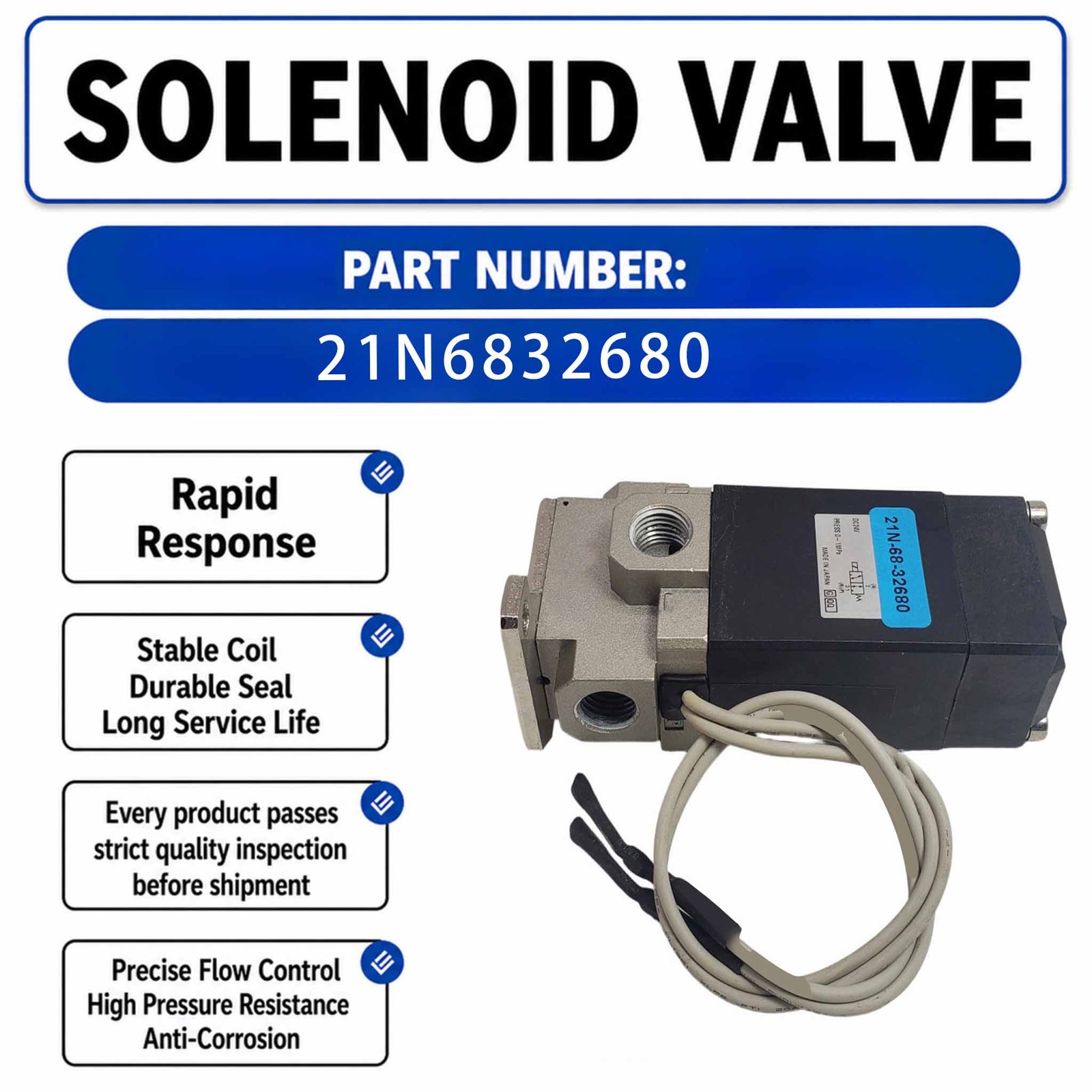 21N6832680 24V Solenoid Valve For KOMATSU PU1250 PC1250SE PC1250SP