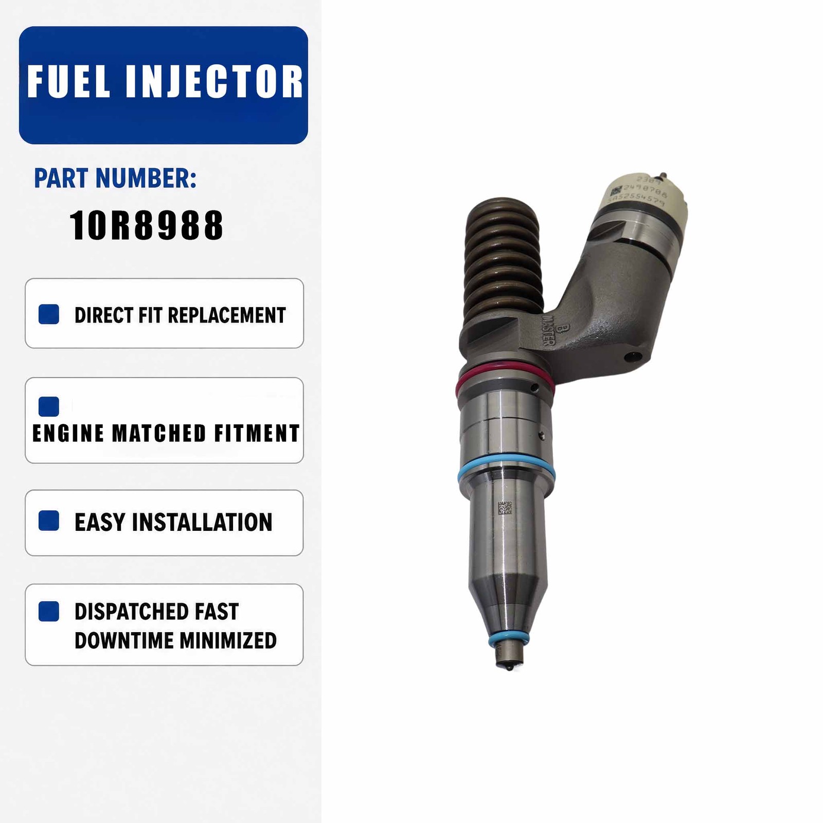 1PCS Fuel Injector 10R-8988 For Caterpillar CAT C18 C27 C32 Engine SR4 SR5 SR4B