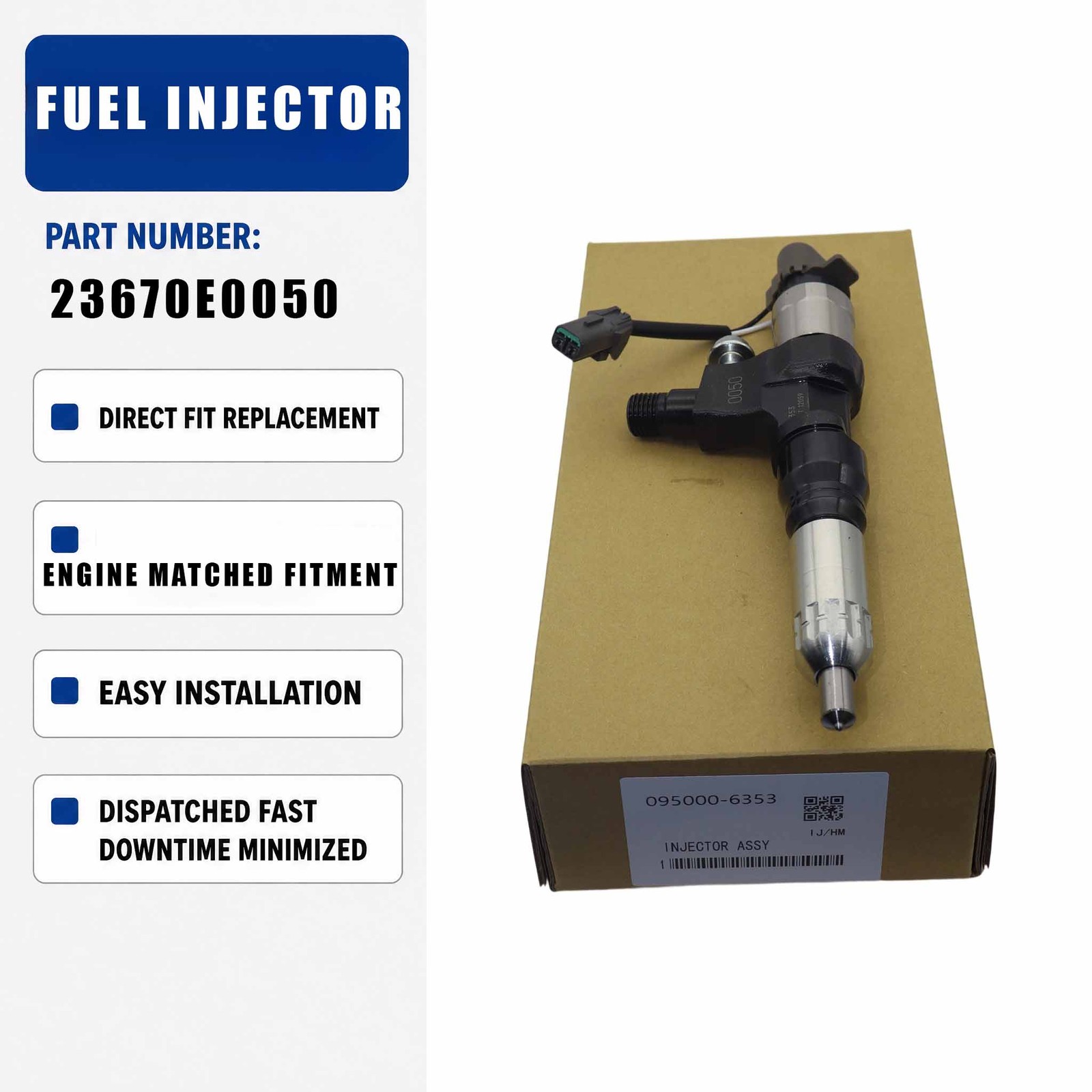 239101440 1PCS Fuel Injector For KOBELCO SK200-8 SK250-8 SK250LC-8 Excavator
