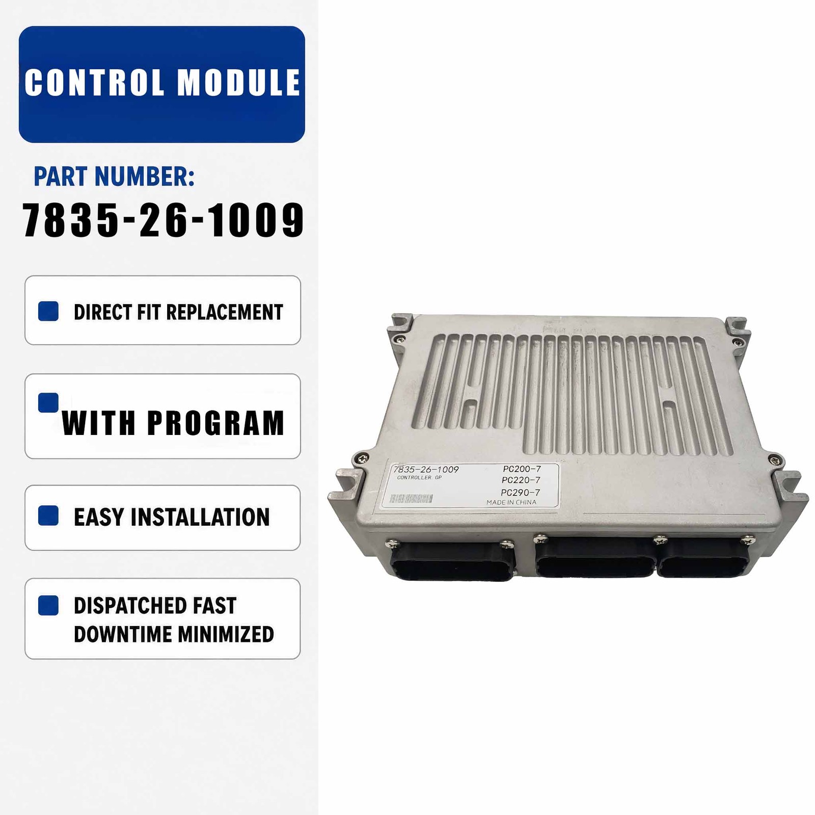 Excavator ECU Controller 7835-26-1006 For Komatsu PC200-7 PC210-7 PC220-7