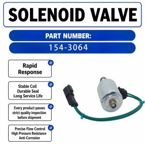 24V Solenoid Valve 154-3064 For Caterpillar CAT 135H 160H NA 160K 140K 160H