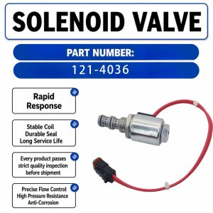 121-4036 12V Solenoid Valve For Caterpillar CAT 424D 446D 436C 446B 420D 442D