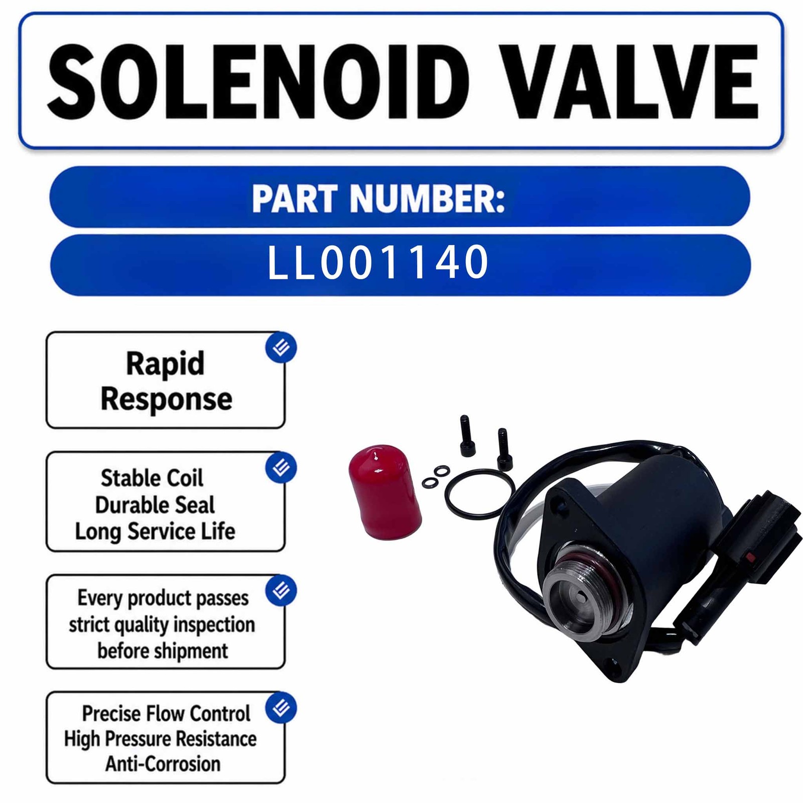 Solenoid Valve LL001140 For SH200-5 SH210-5 SH220-5 Excavator and CX210 CX210B