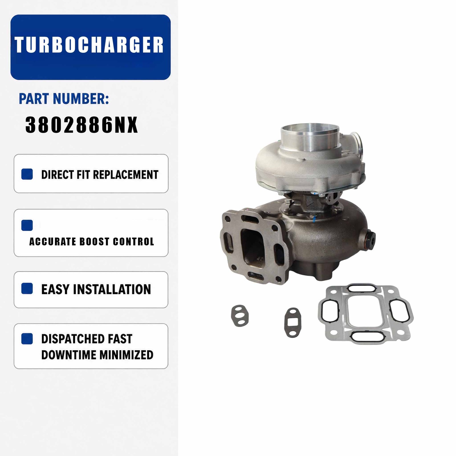 3802886RX H2D Turbo Turbocharger For Cummins 1996-2008 Marine with 6CTA 8.3