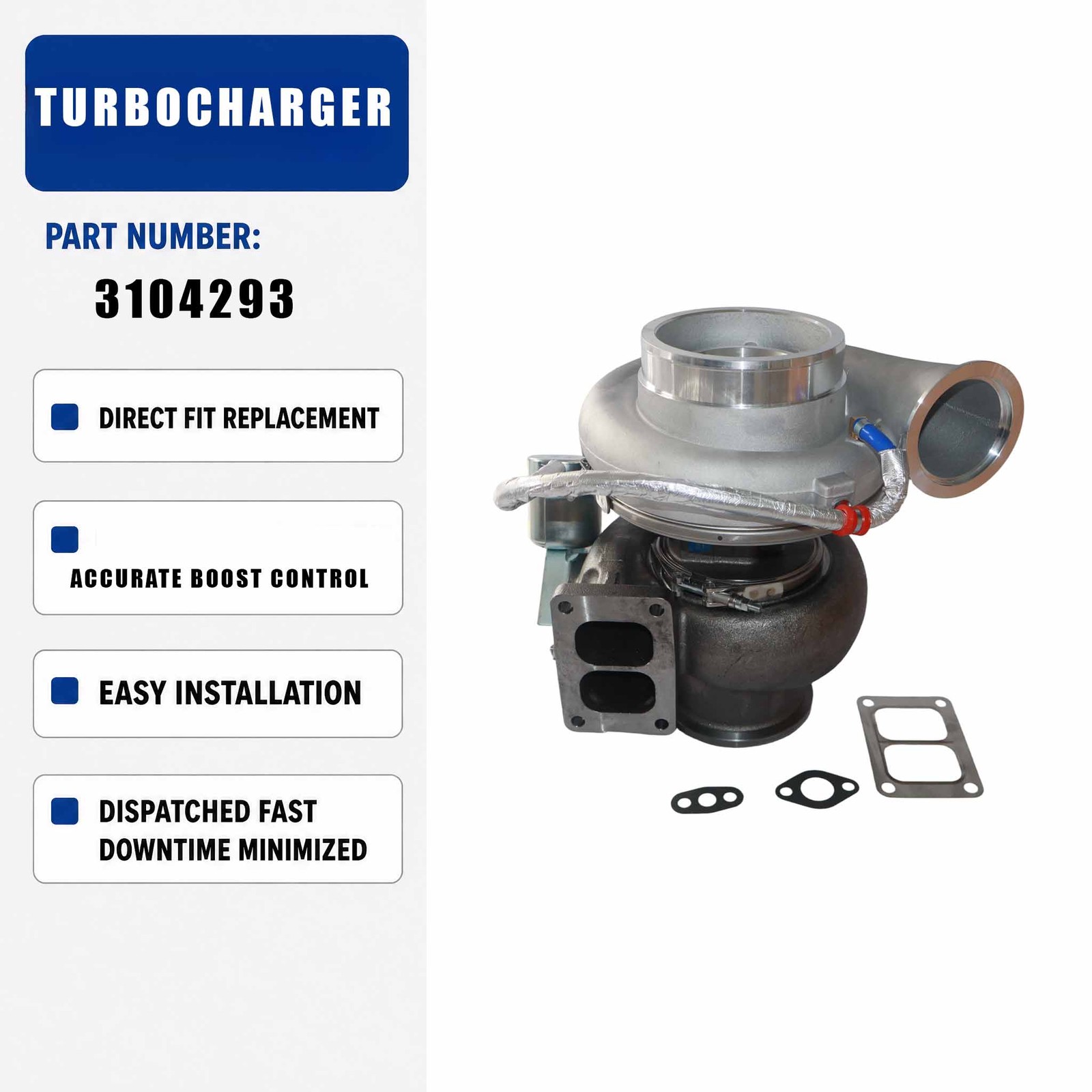 Turbocharger 3104768 7610645006S For CUMMINS QSX15 ISX15 14947cc 6-Cylinder