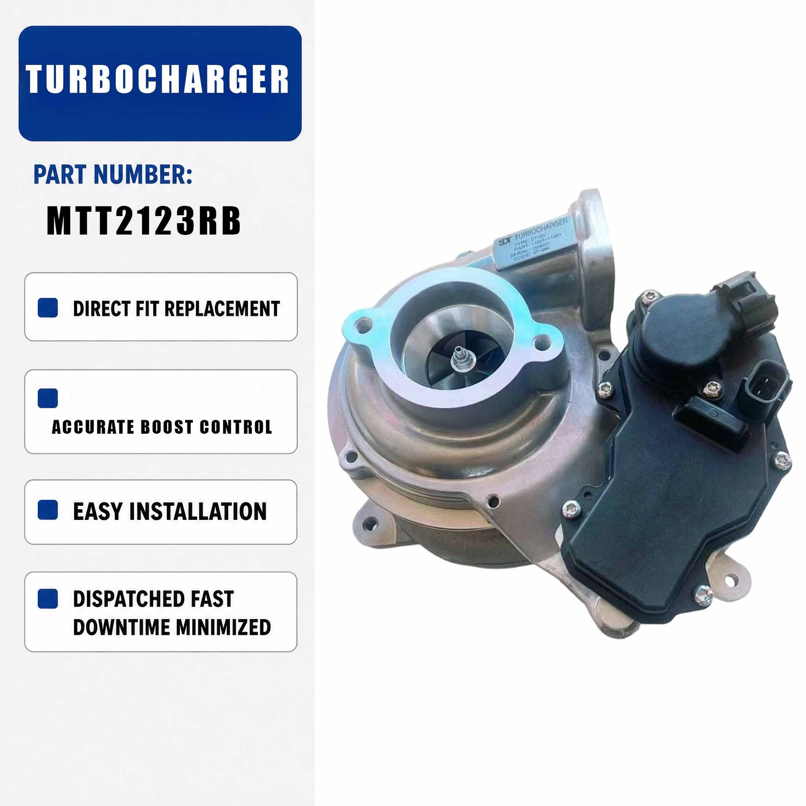 Turbo Turbocharger MTT2123NM 1720111080 For Toyota Hilux D4D Land Cruiser Prado