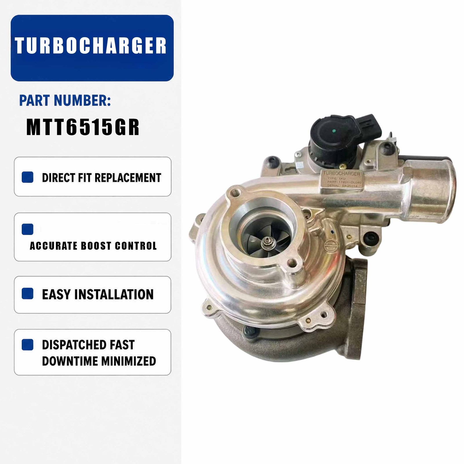 MTT6515NM 172010L042 1720130110 Turbo Turbocharger For Toyota HILUX III Pick-up