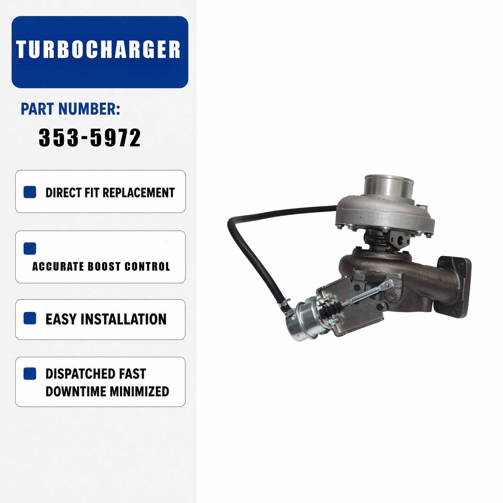 Turbocharger 353-5972 For Caterpillar CAT C6.6 Engines - Industrial