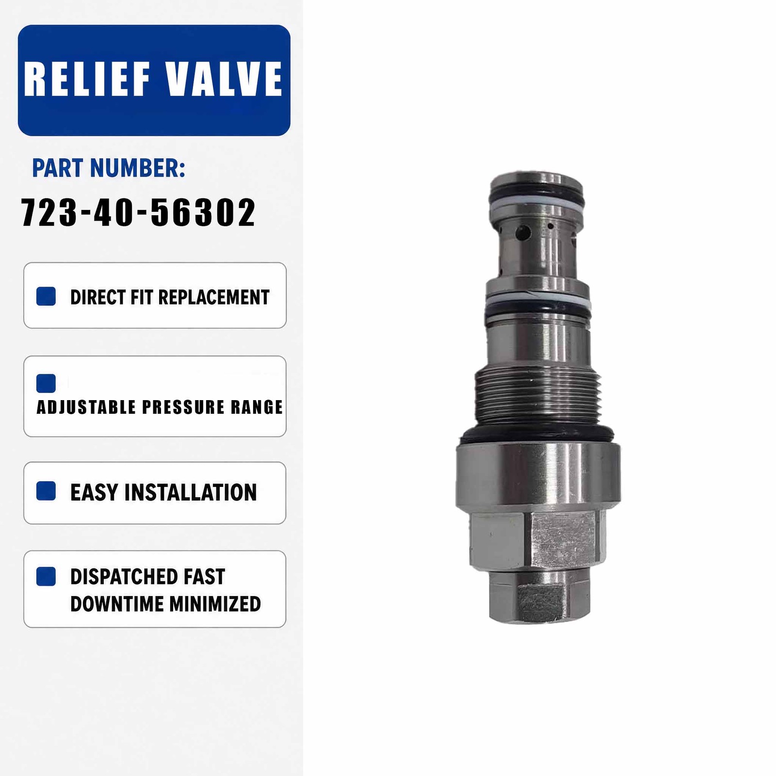 723-40-56302 Pressure Relief Valve For Komatsu PC200-6 PC300-6 PC350-6