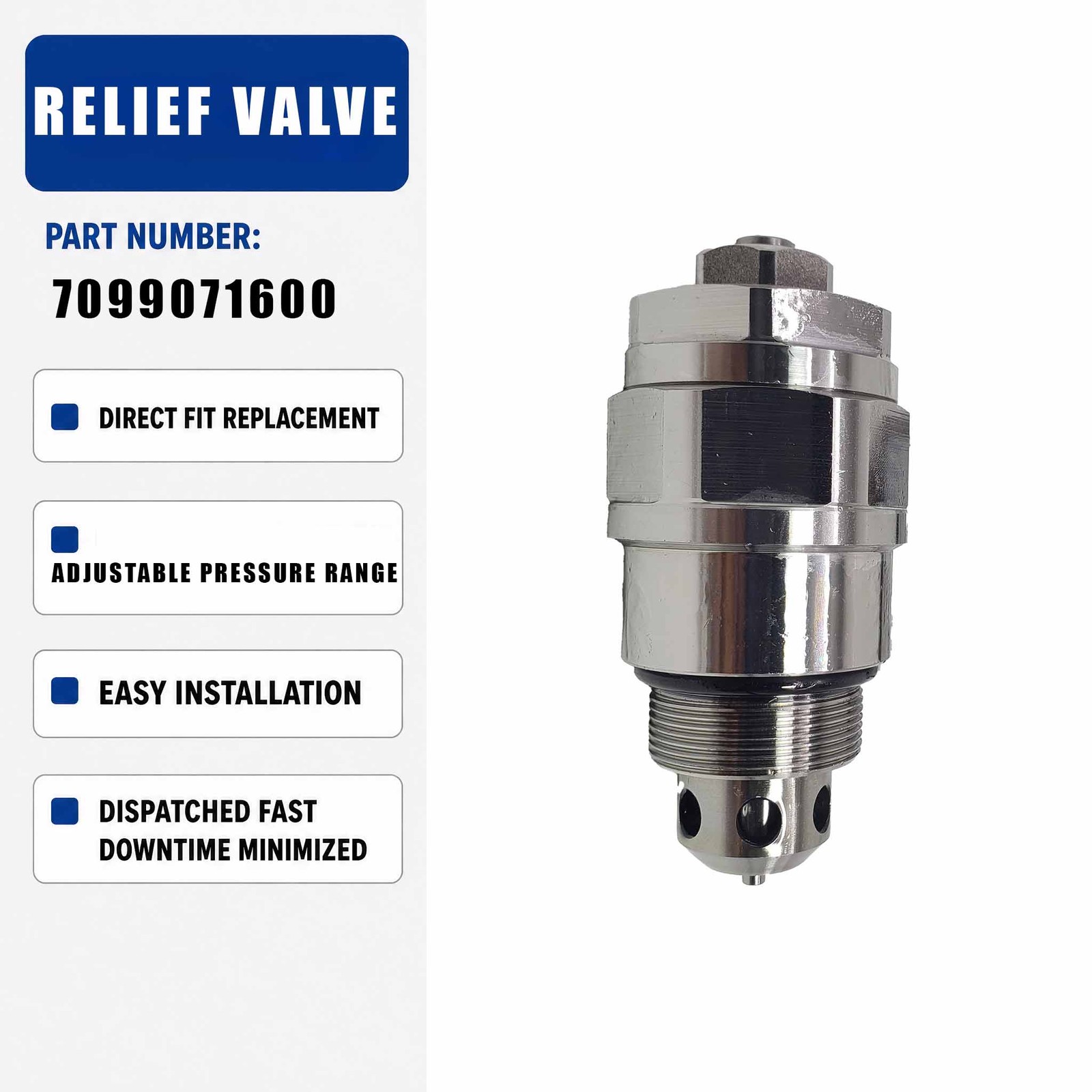 7099071600 Relief Valve For Komatsu PC1100 PC1250 PC1800 D475A D575A Excavator