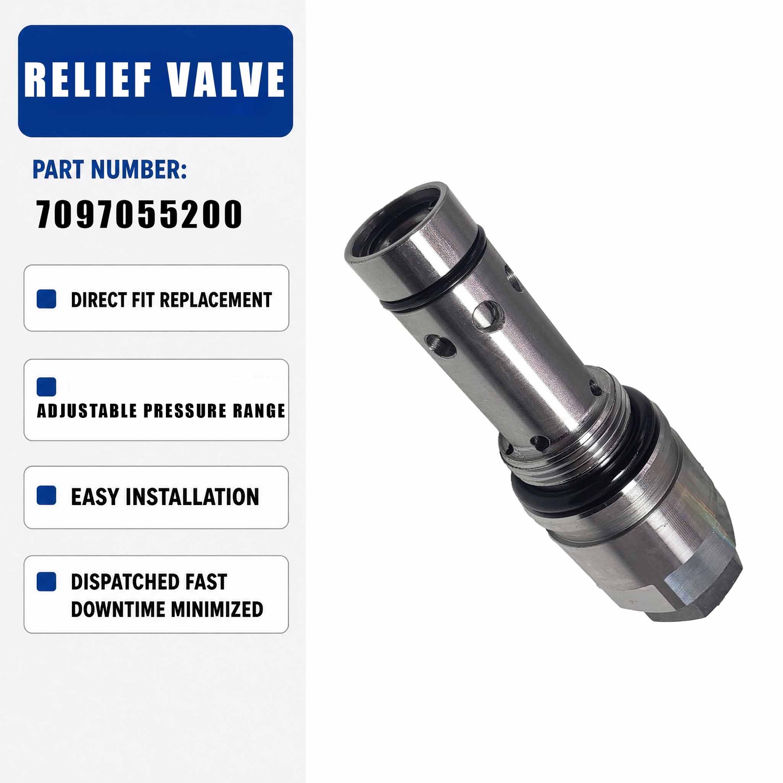 Relief valve 709-70-55200 For Komatsu PC200 PC220 PC240 BR200 BR300J Excavator