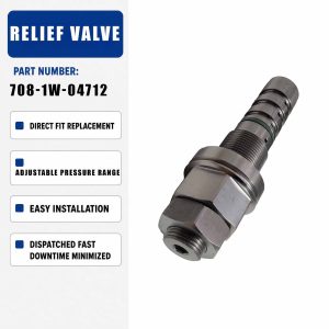 Relief Valve 708-1W-04712 7081W04712 For Komatsu PC60-7 PC60-7-B Excavator