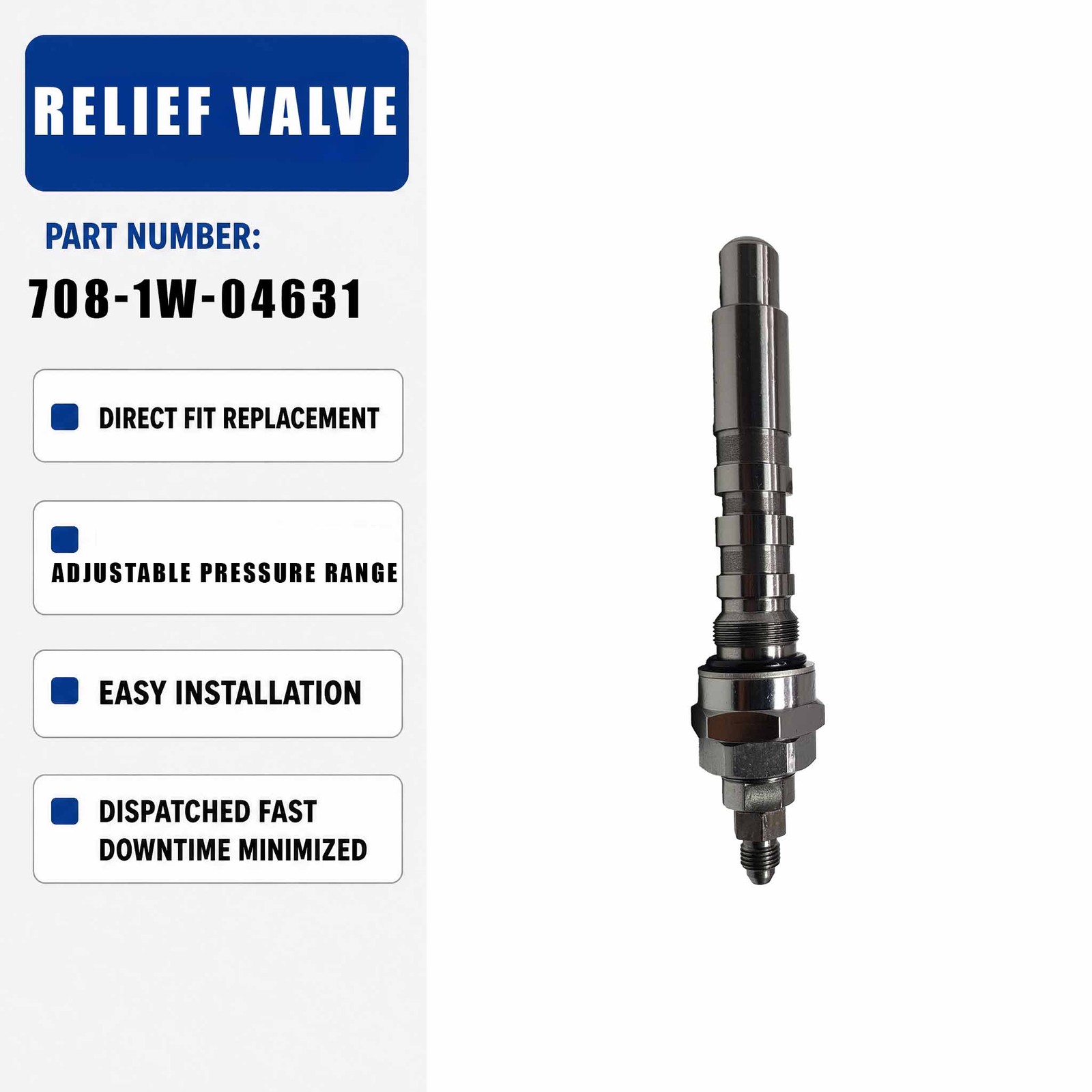 708-1W-04681 708-1W-04631 Relief Valve For Komatsu PC75UD-3 PC75UU-3 PC78US-5