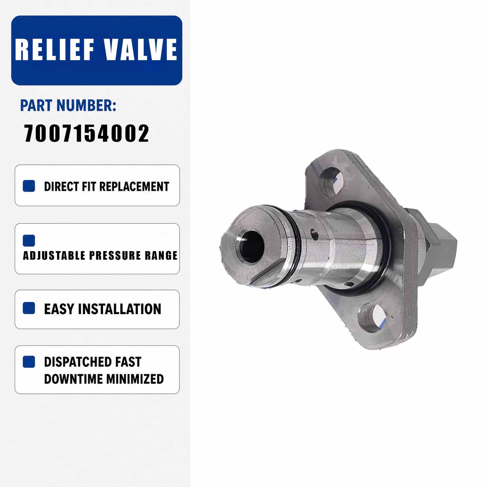 7007154002 Relief Valve For Komatsu WA800-1 WA900-1 WA700-3 WA800-3 WA900-3