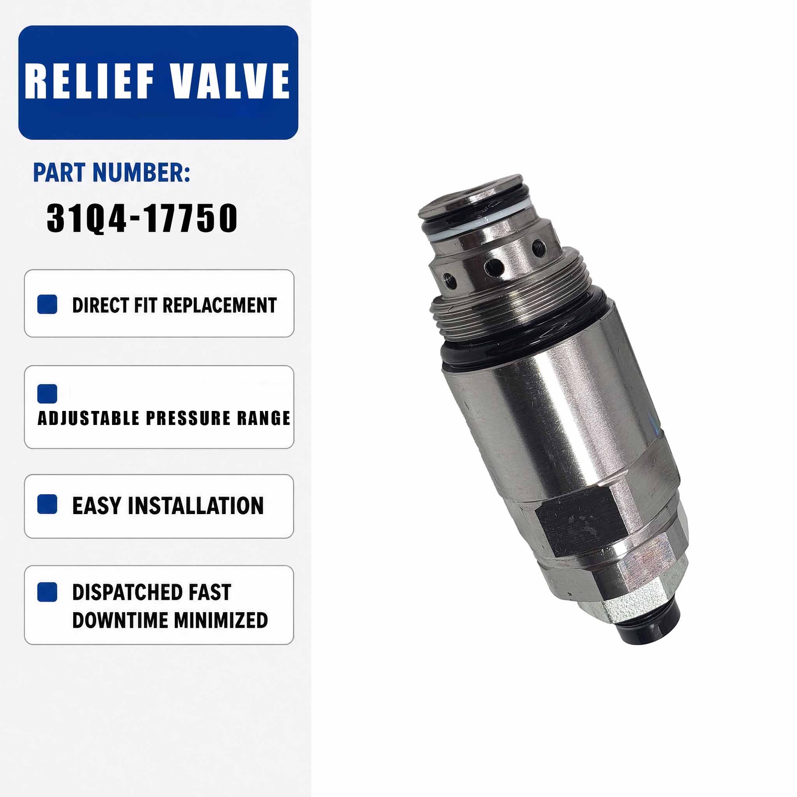 31Q8-17790 Relief Valve For Hyundai 9 Series Excavator R210LC-9 R220LC-9S
