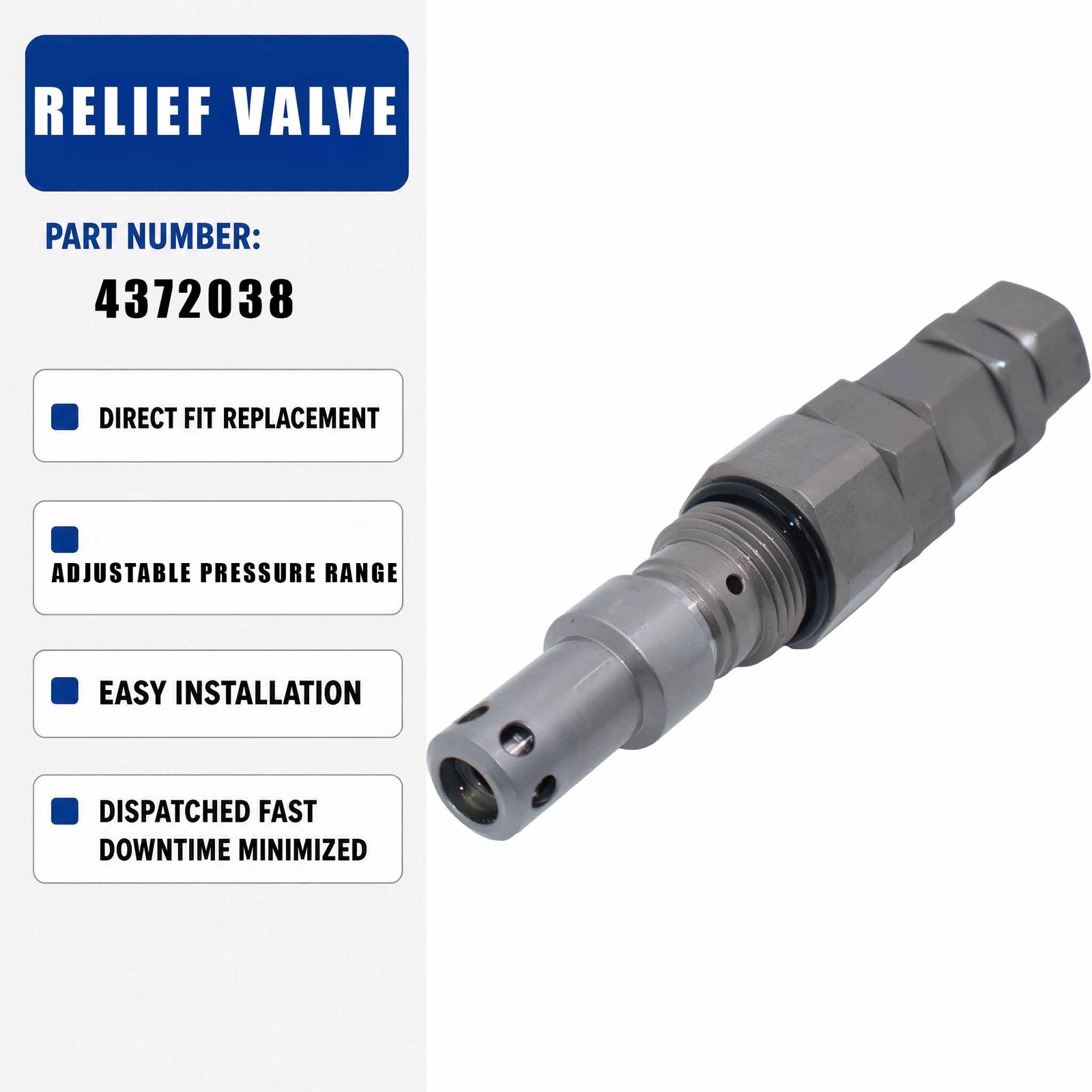 Relief valve 4372038 For CASE Engine Parts