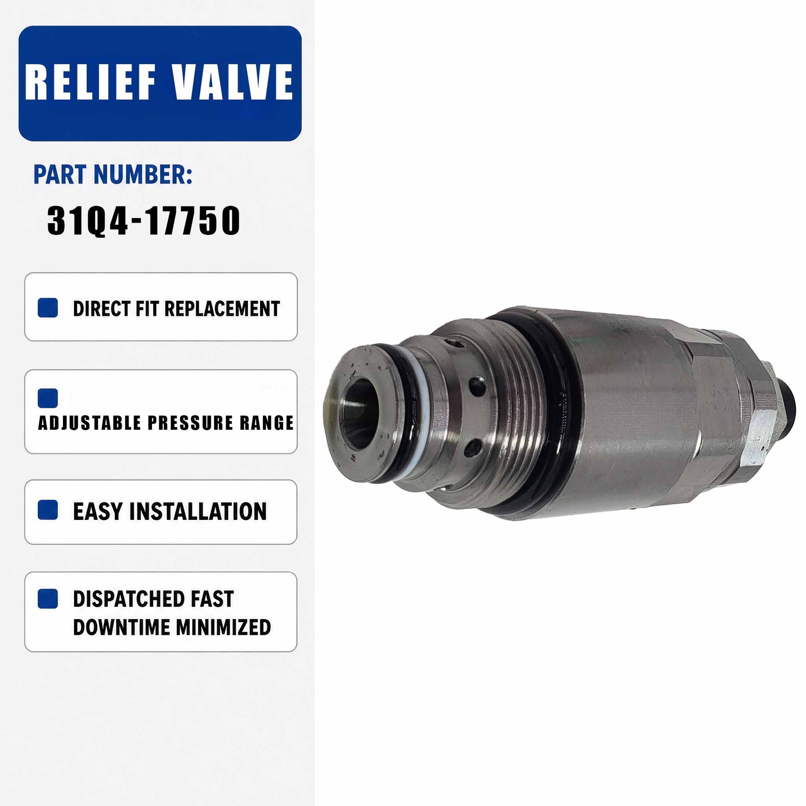 31Q4-17750 Relief Valve For Hyundai 9 Series Excavator R210LC-9 R220LC-9S