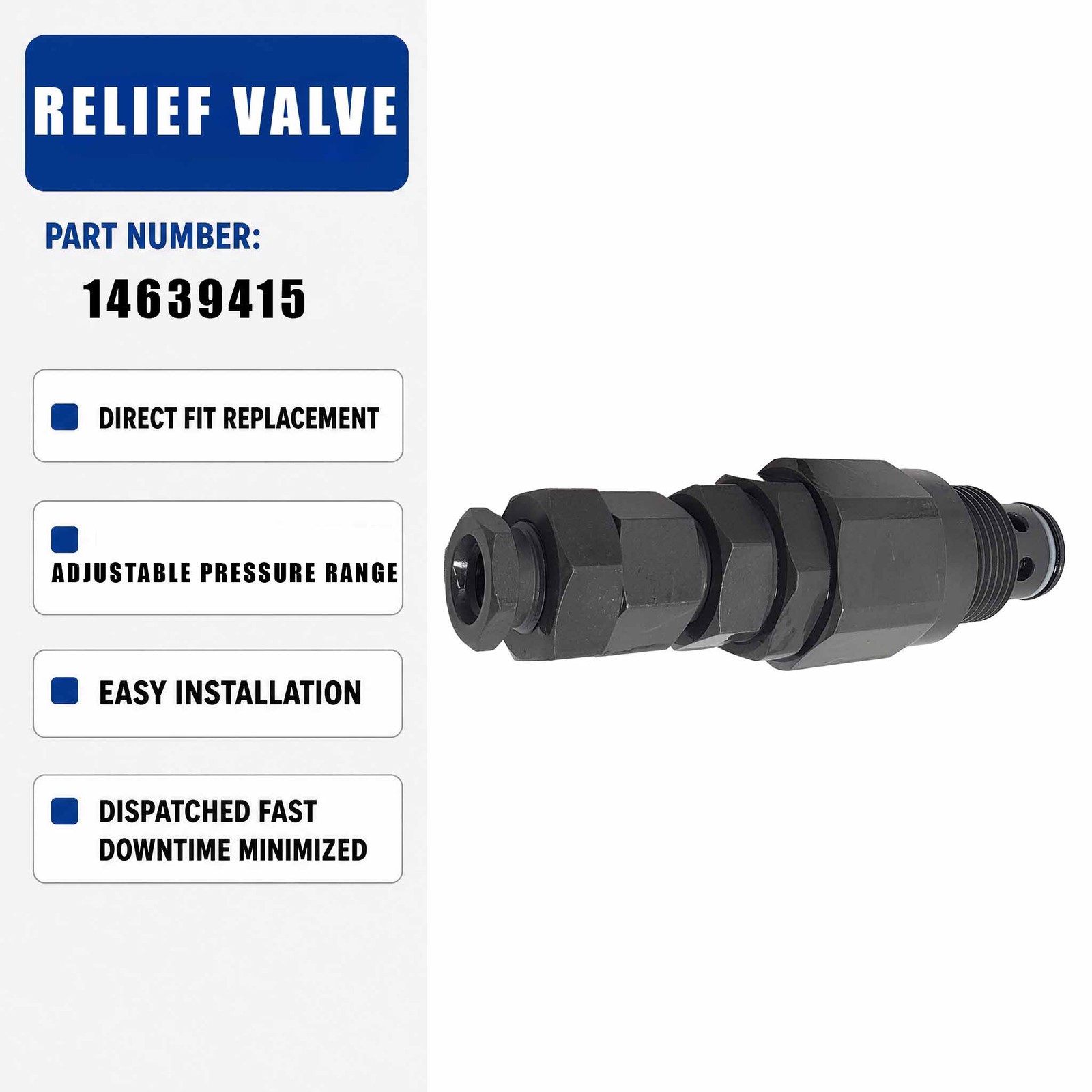 Relief Valve 14639415 For Volvo EC463 Excavator Diesel