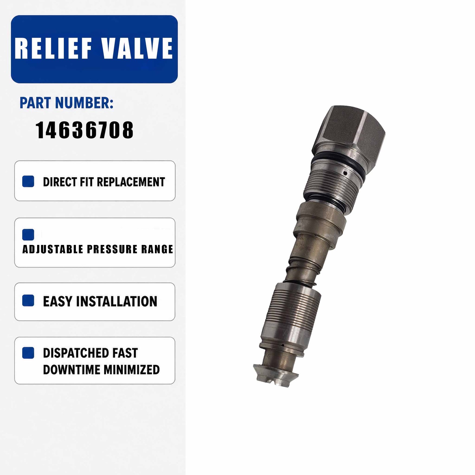 VOE14636708 Relief Valve For Volvo EC210 EC240 EC290 Excavator Diesel