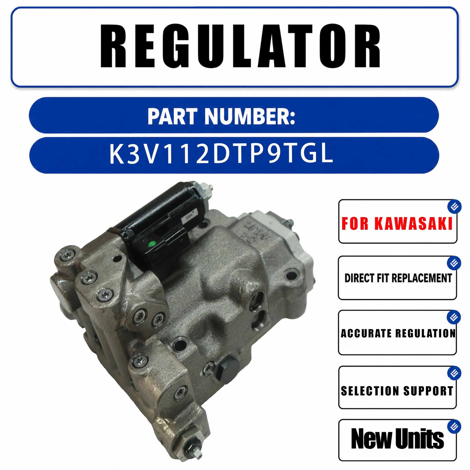 Hydraulic Pump Regulator K3V112DTP9TGL For Kobelco SK200LC-6E SK210LC-6E
