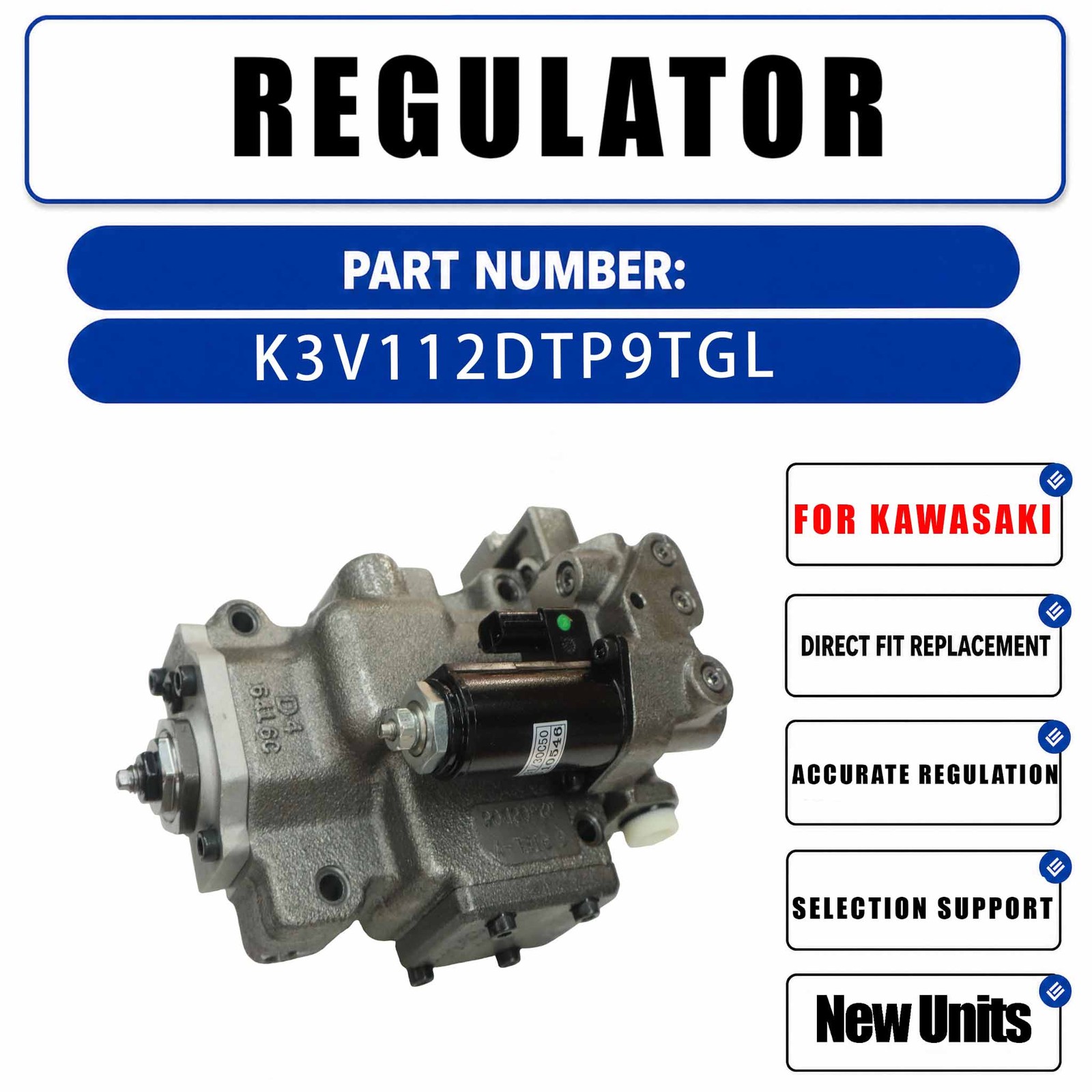 Hydraulic Pump Regulator K3V112DTP9TGL for Kobelco SK200LC-6E SK210LC-6E