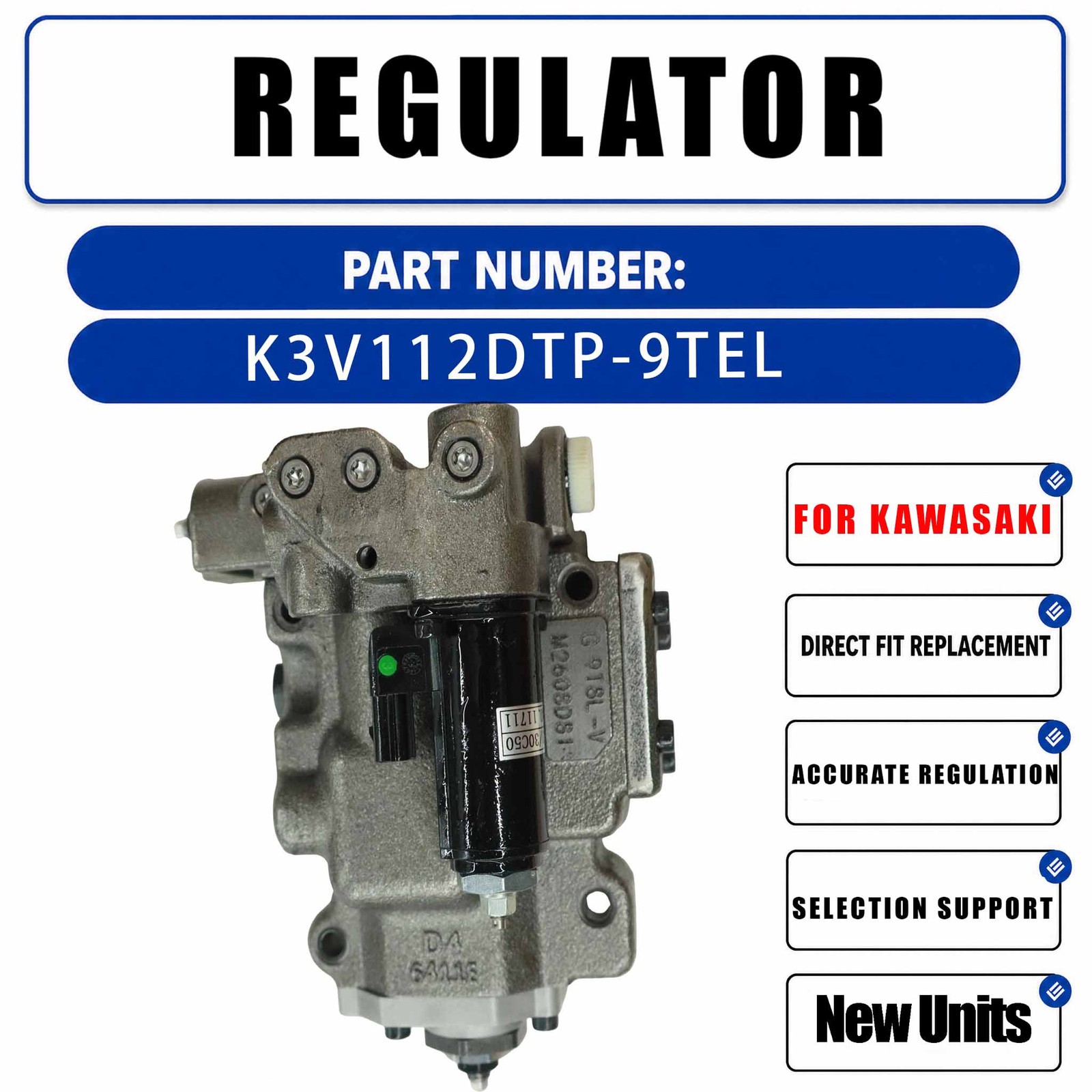 Hydraulic Pump Regulator K3V112DTP-9TEL for Kobelco SK200LC-6E SK210LC-6E