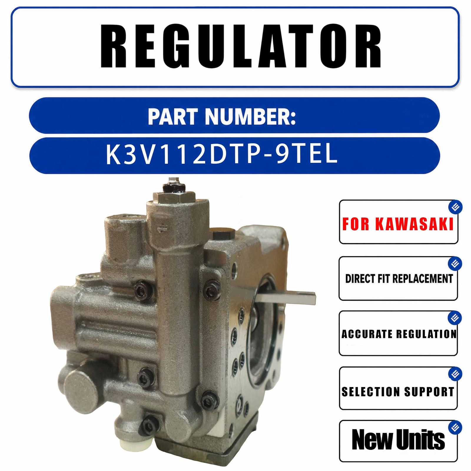 K3V112DTP-9TEL Hydraulic Pump Regulator for Kobelco SK200LC-6E SK210LC-6E