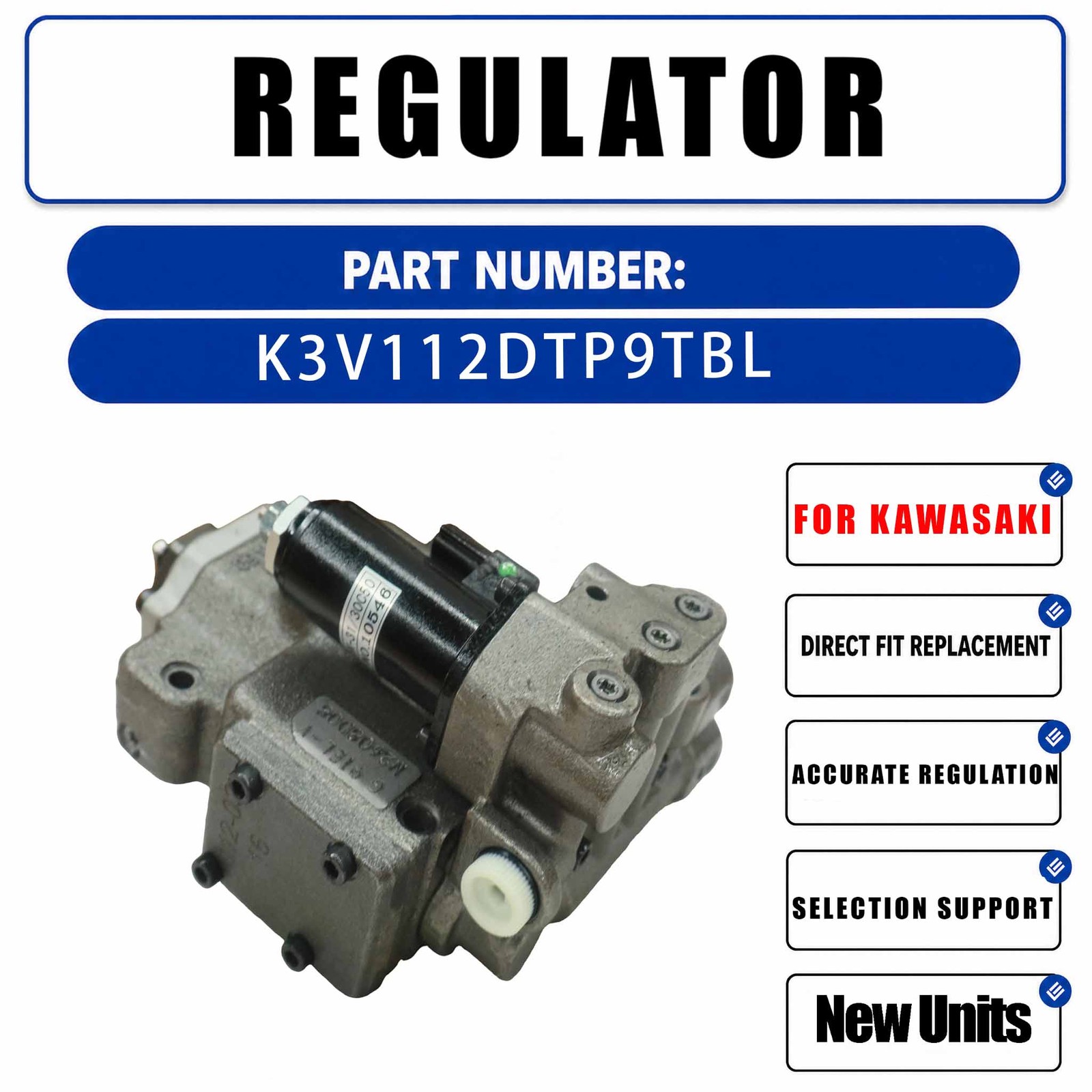 Hydraulic Pump Regulator K3V112DTP-9TBL for Kobelco SK200LC-6E SK210LC-6E