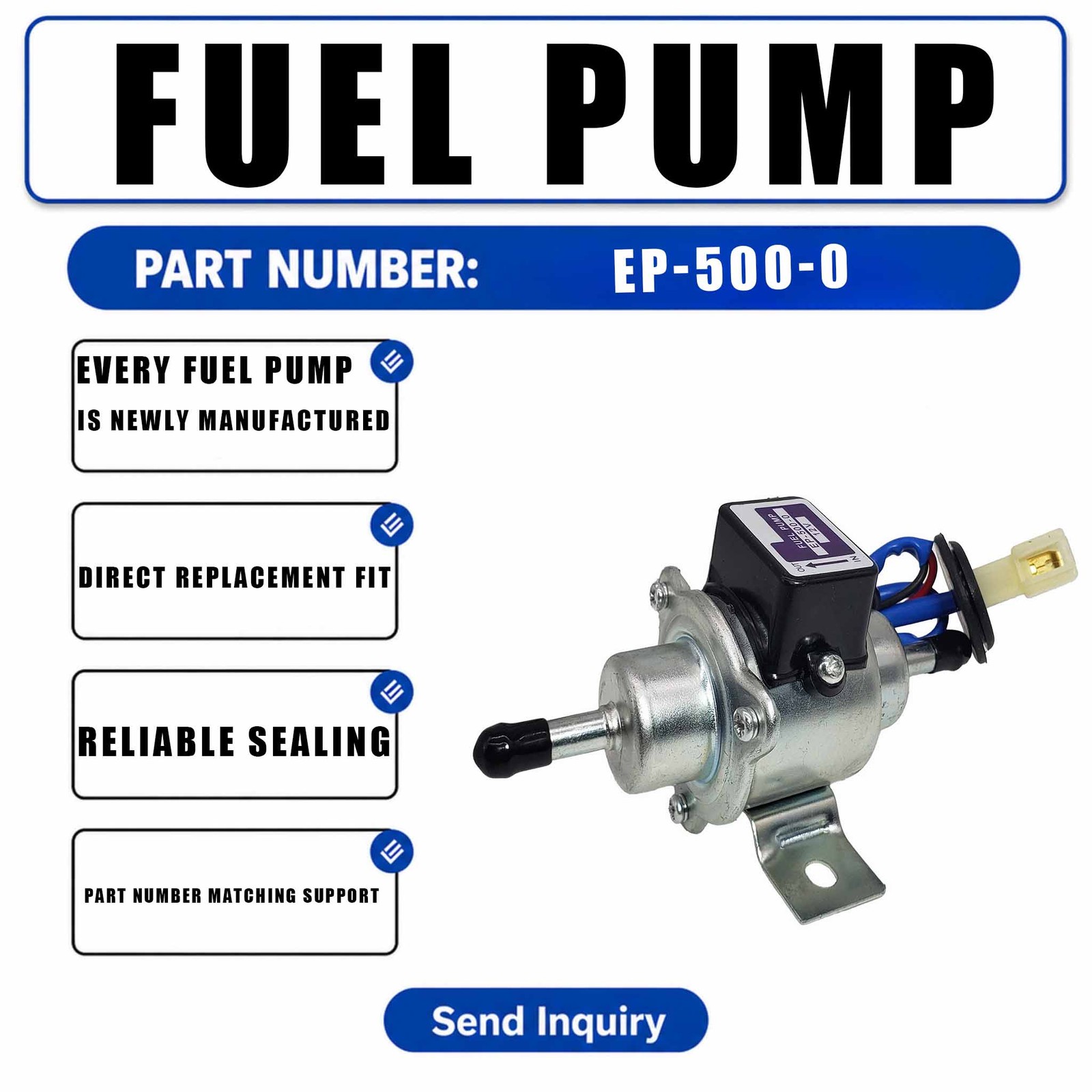 Electric Fuel Pump 035000-0460 For Kubota Mower G3200 G4200 G4200H G5200 G5200H