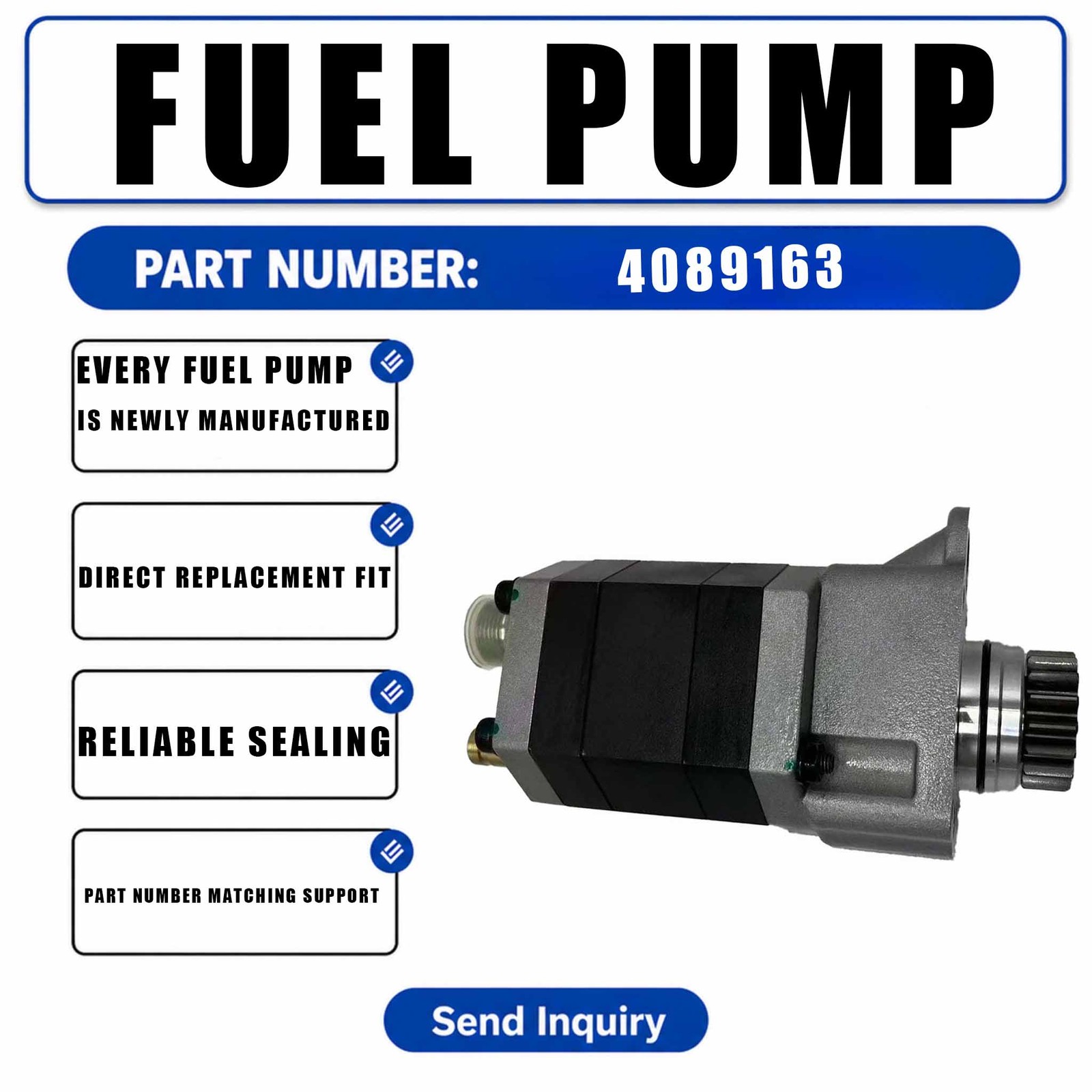 Fuel pump 4089163 For Cummins Engine QSX15-600 ISX CM870 ISX CM871 ISX CM871 E
