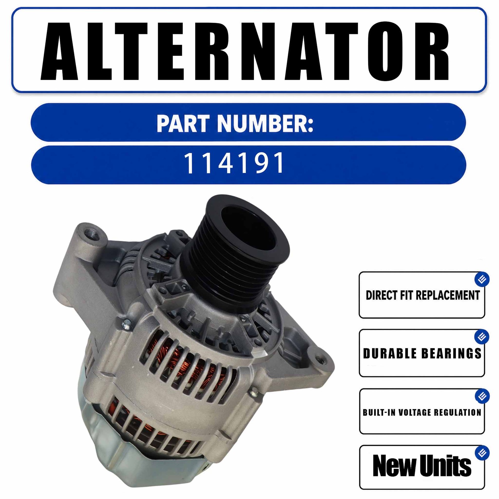 12V 90A Alternator 11204352 For NEW HOLLAND B110 B110B B115 B115B B90B B95 B95B